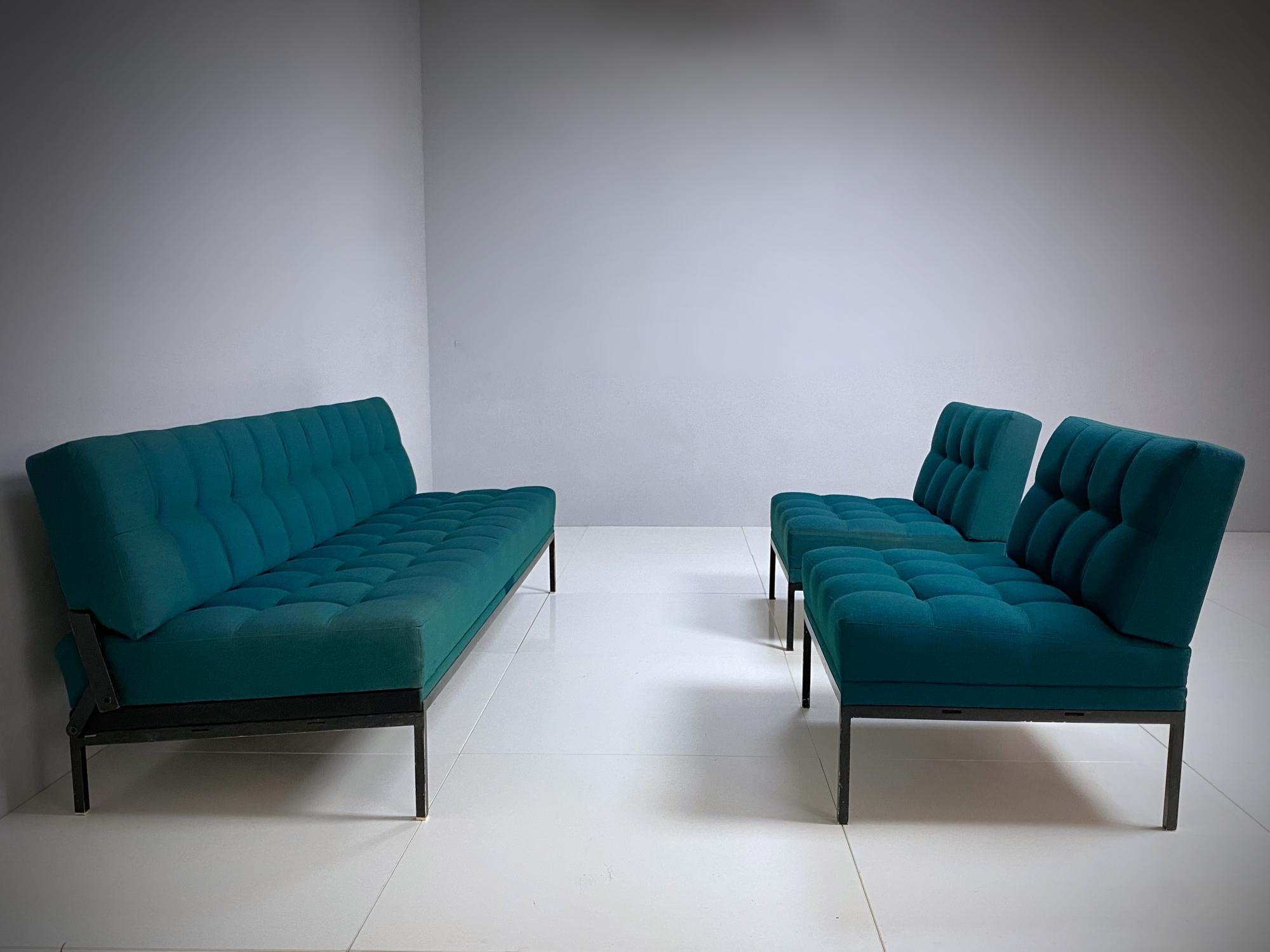 Mid-Century Modern Wittmann Constanze Tufted Midcentury Sofa & Chairs by J. Spalt, 1970s, Austria For Sale
