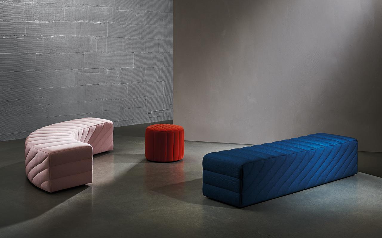 In the world of music, the term adagio dictates that a piece should be played at a slow and leisurely pace. And it is this sense of serenity that inspired the designers at NOTE to create a series of benches and poufs that exude a relaxed appearance