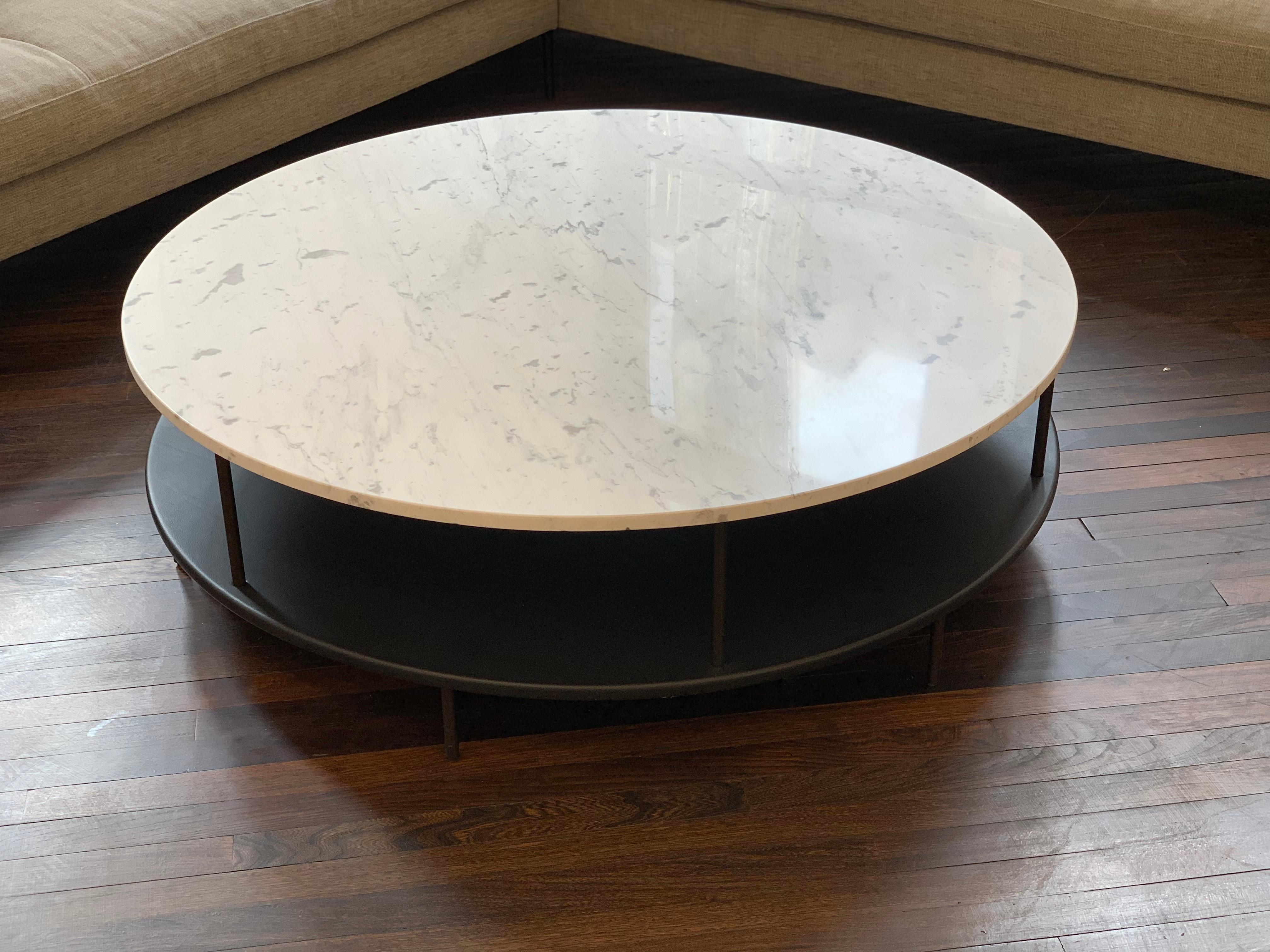 Leather Wittmann DD Marble Round Table by Jaime Hayon