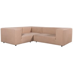 Wittmann Designer Leather Sofa Brown Beige Two-Seat Couch Modern