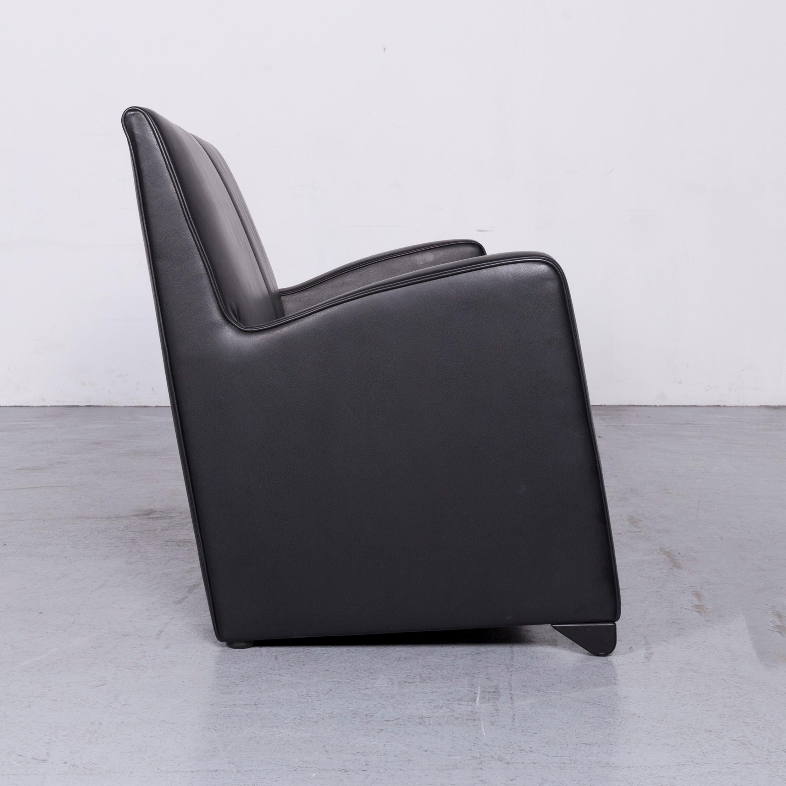 Wittmann Duke Designer Leather Sofa Black Two-Seat Couch 3