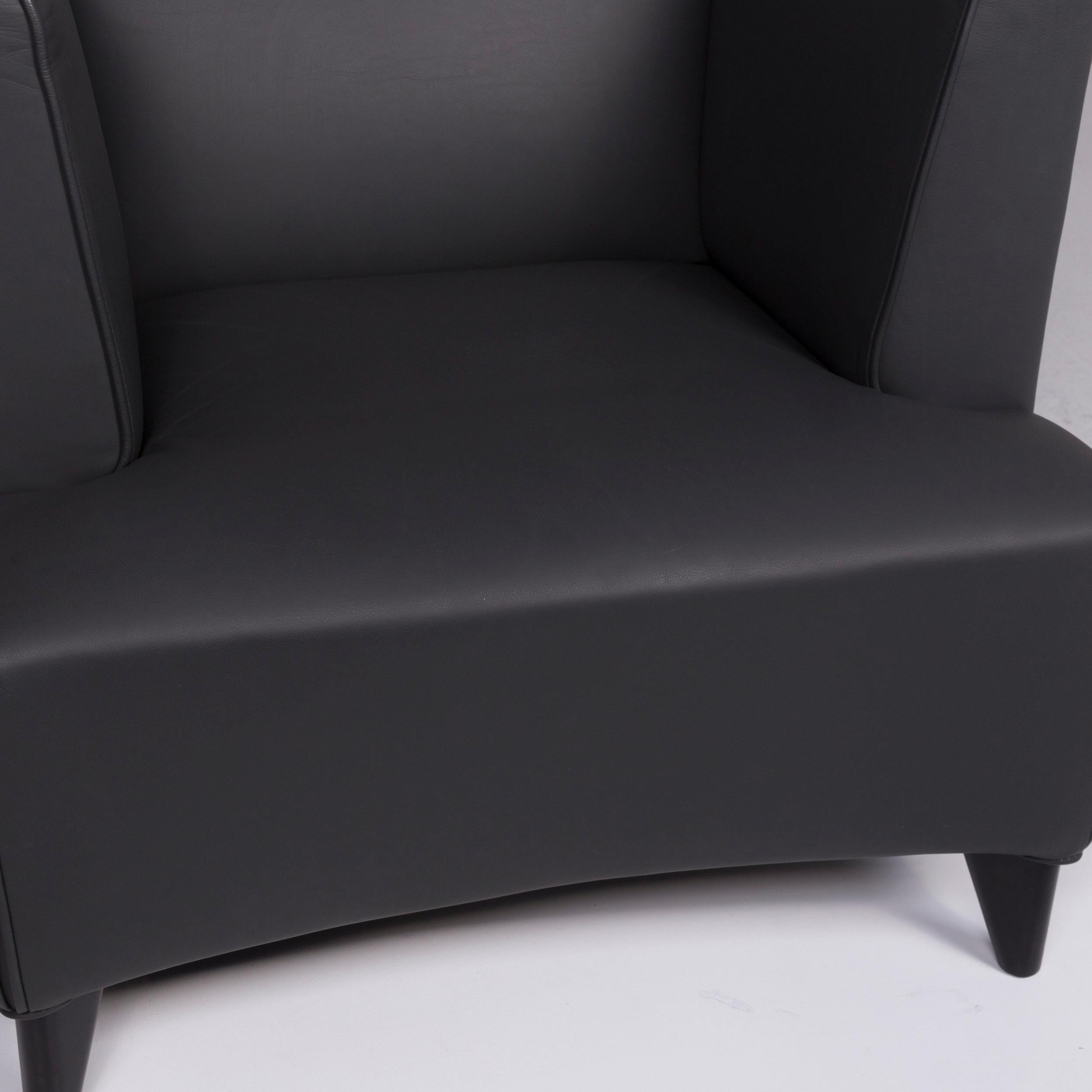 Wittmann Havana Leather Sofa Set by Paolo Piva Gray Three-Seat Armchair 4