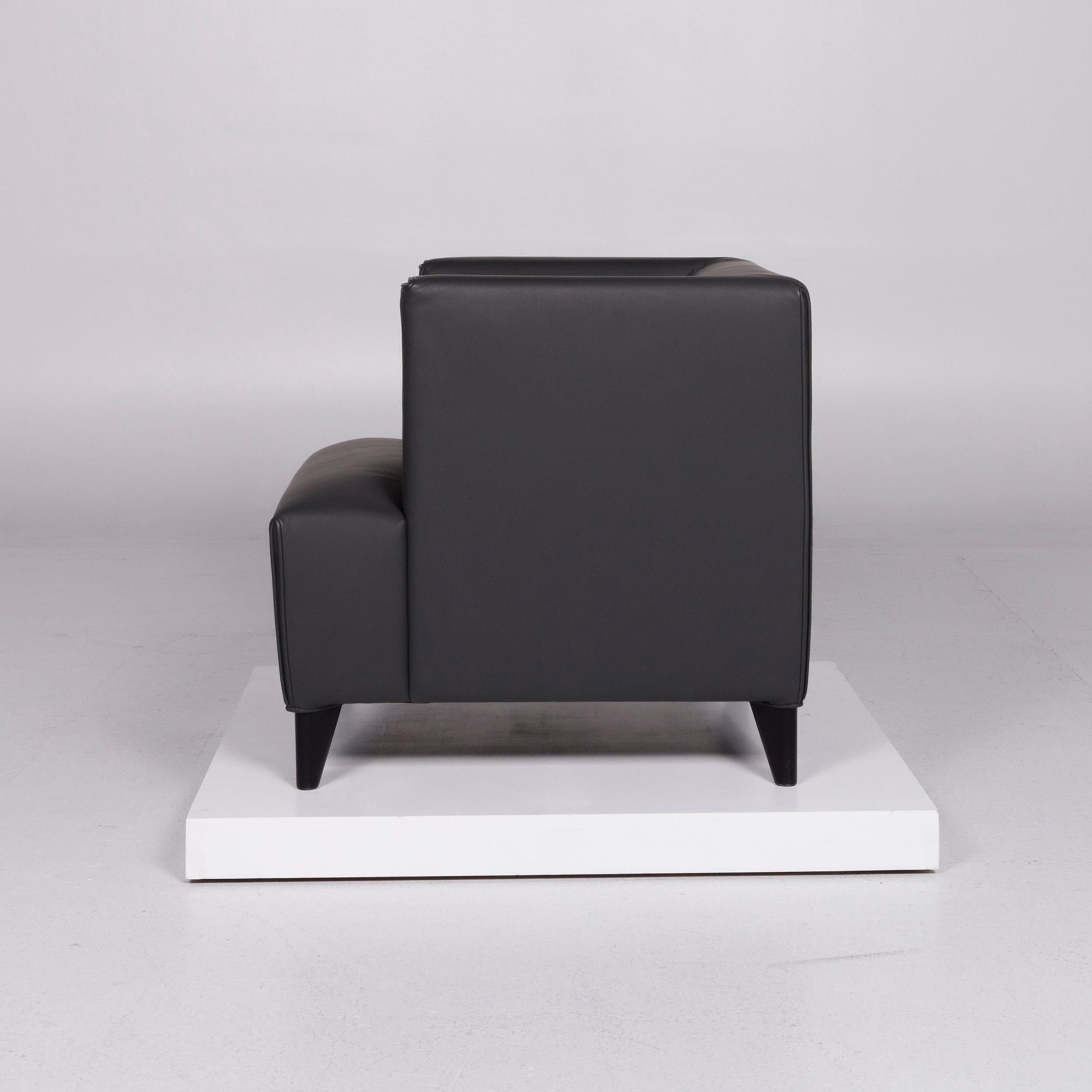Wittmann Havana Leather Sofa Set by Paolo Piva Gray Three-Seat Armchair 9