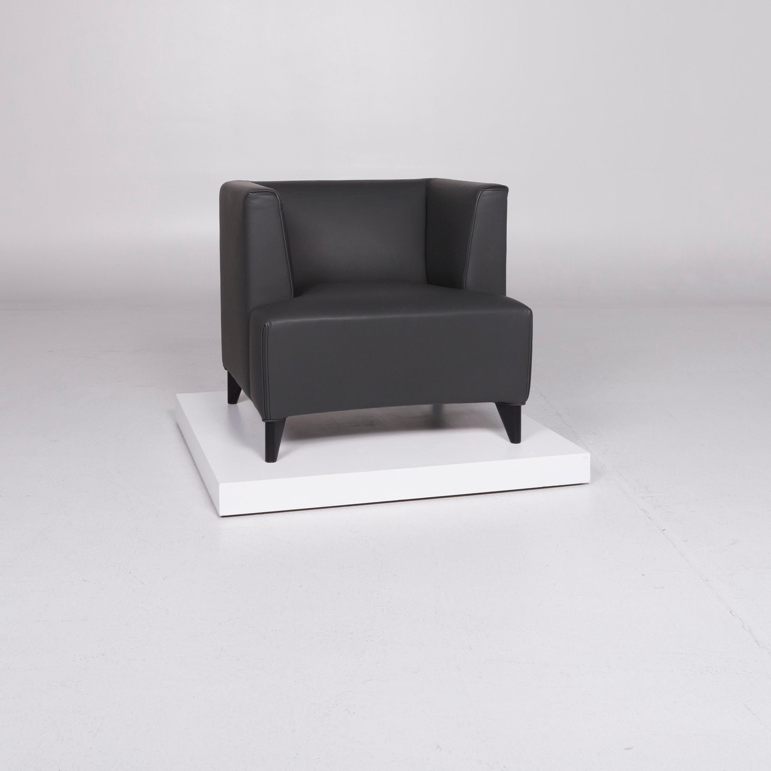Modern Wittmann Havana Leather Sofa Set by Paolo Piva Gray Three-Seat Armchair