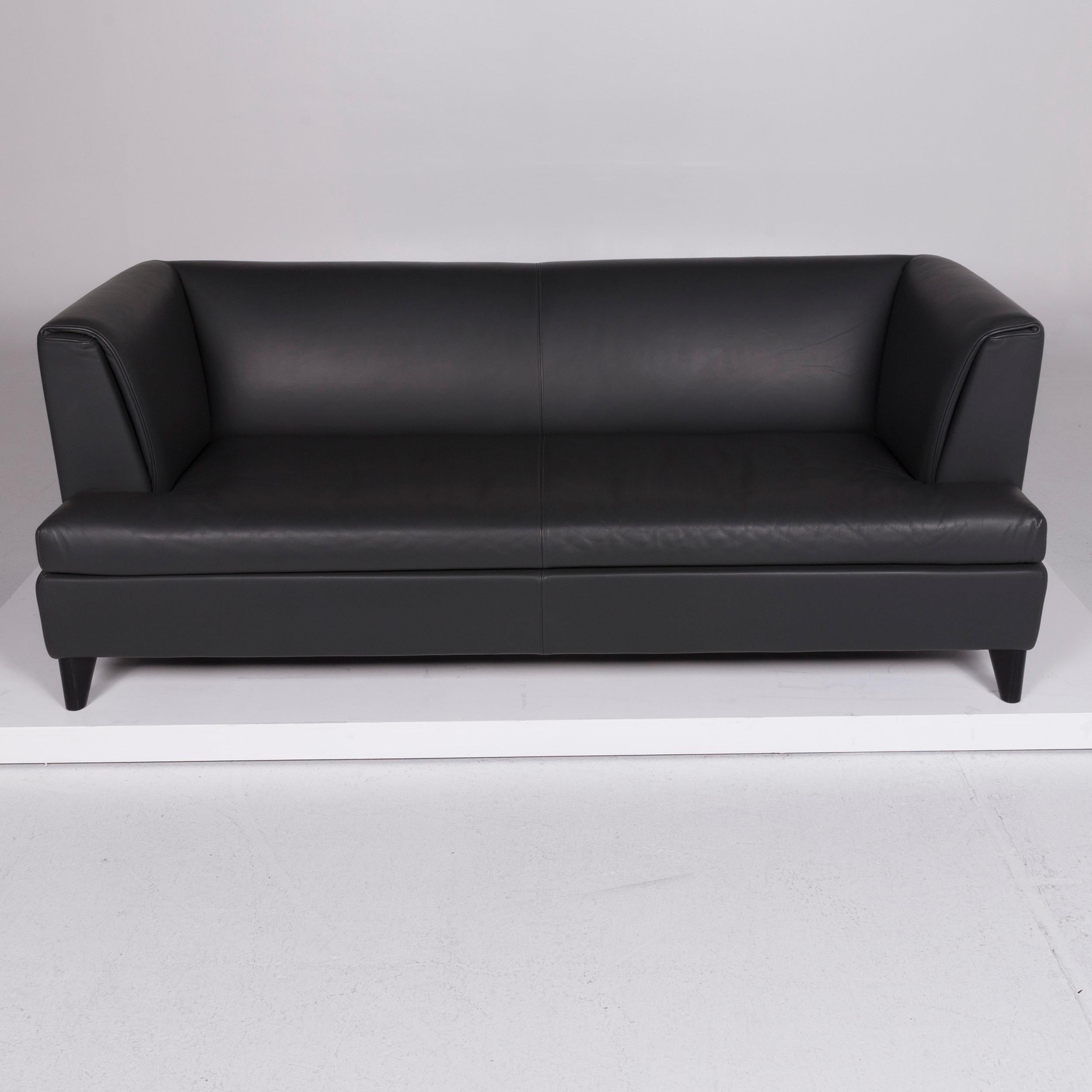 Contemporary Wittmann Havana Leather Sofa Set by Paolo Piva Gray Three-Seat Armchair