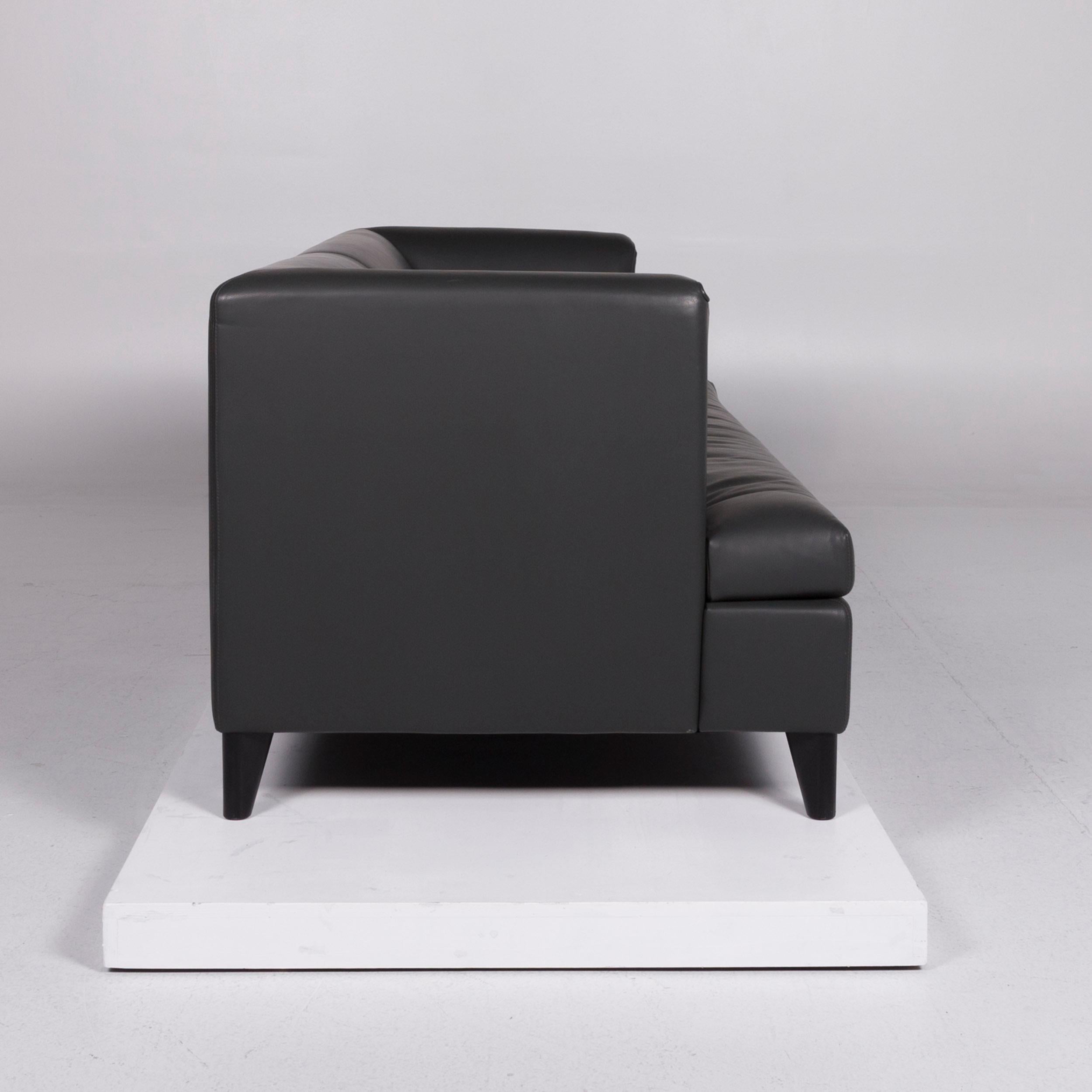 Wittmann Havana Leather Sofa Set by Paolo Piva Gray Three-Seat Armchair 1