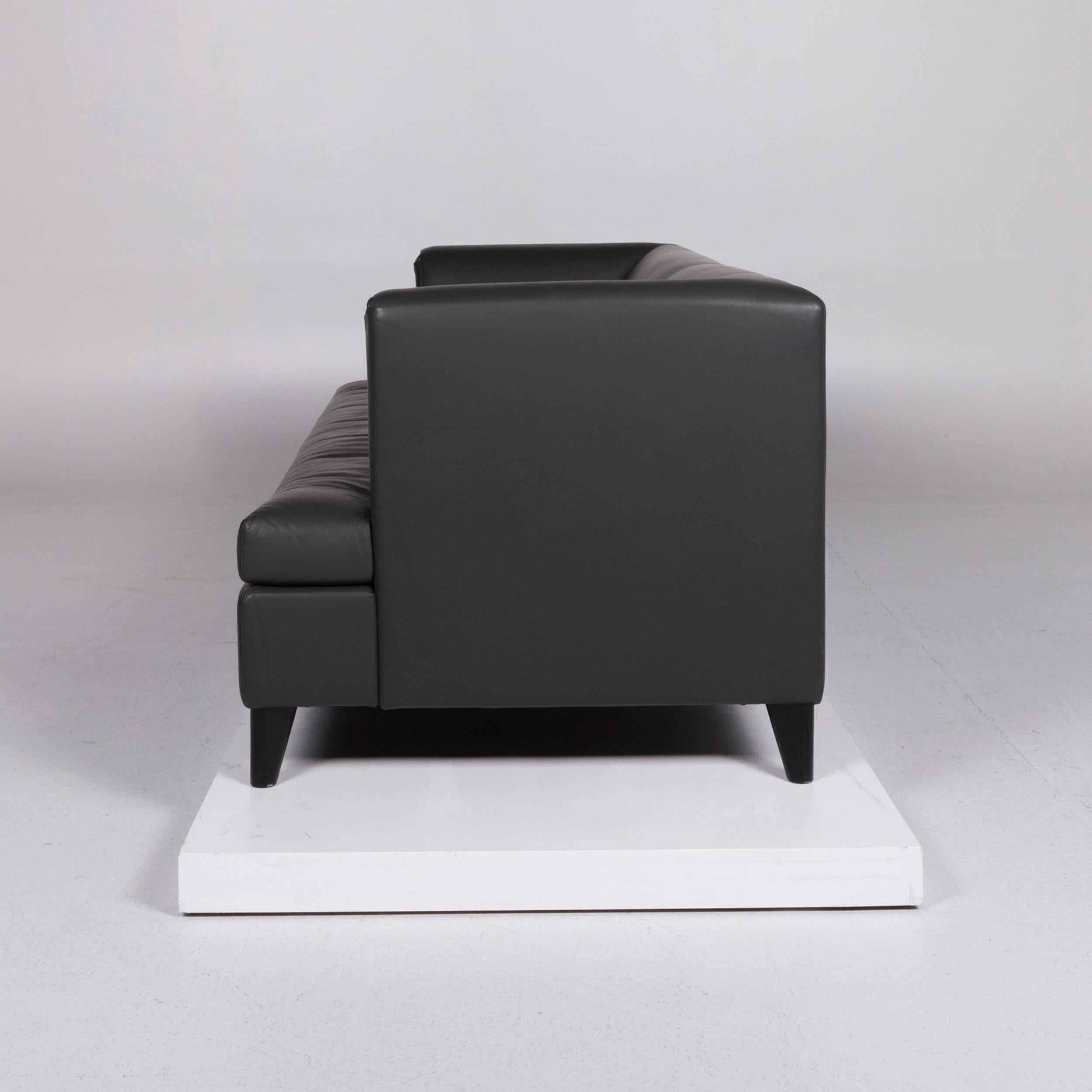 Wittmann Havana Leather Sofa Set by Paolo Piva Gray Three-Seat Armchair 3