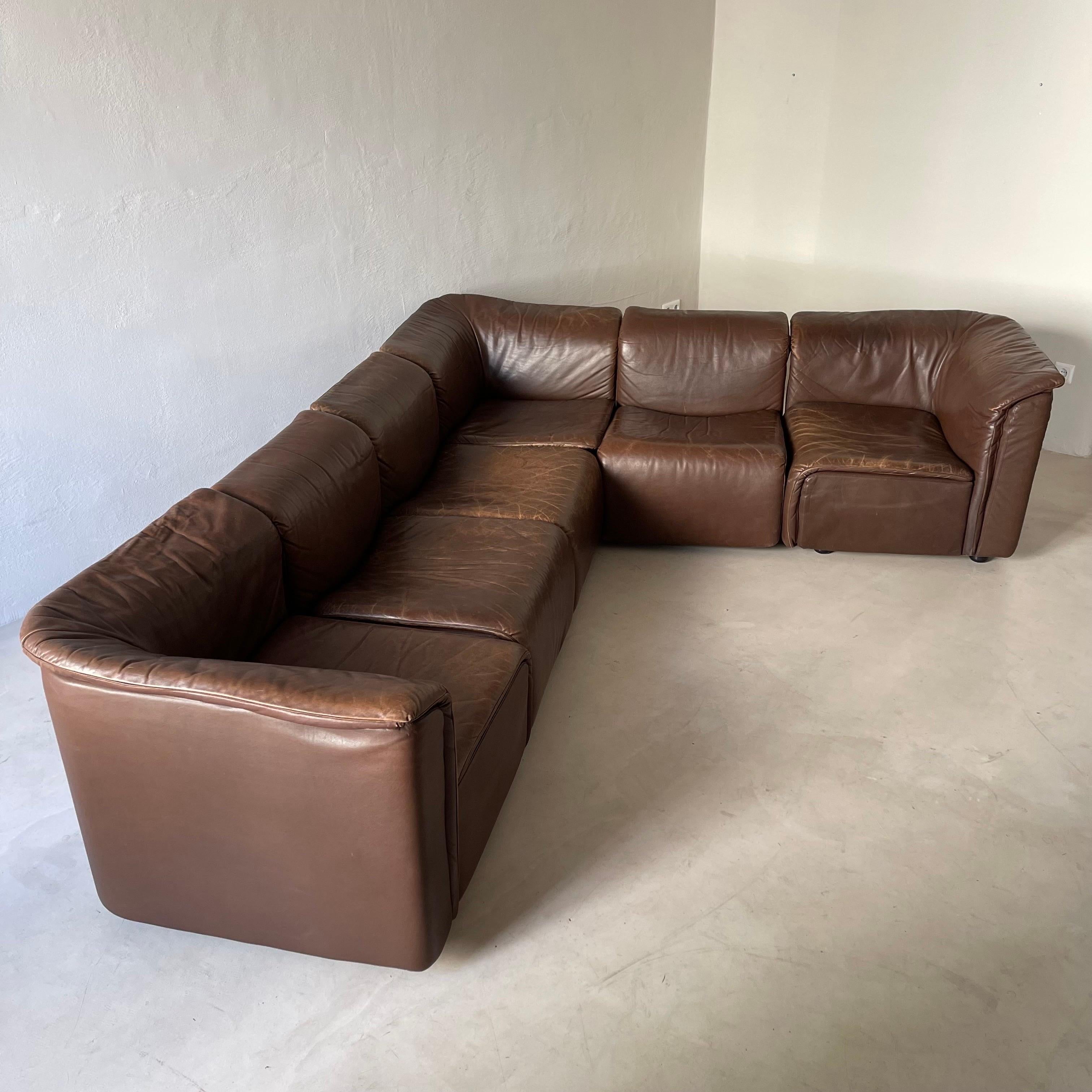Mid-Century Modern Wittmann 'Hochbarett' Sectional Sofa, Austria, 1970s For Sale