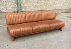 Wittmann 'Independence' Daybed Sofa Patinated Cognac Leather, Austria, 1970s
