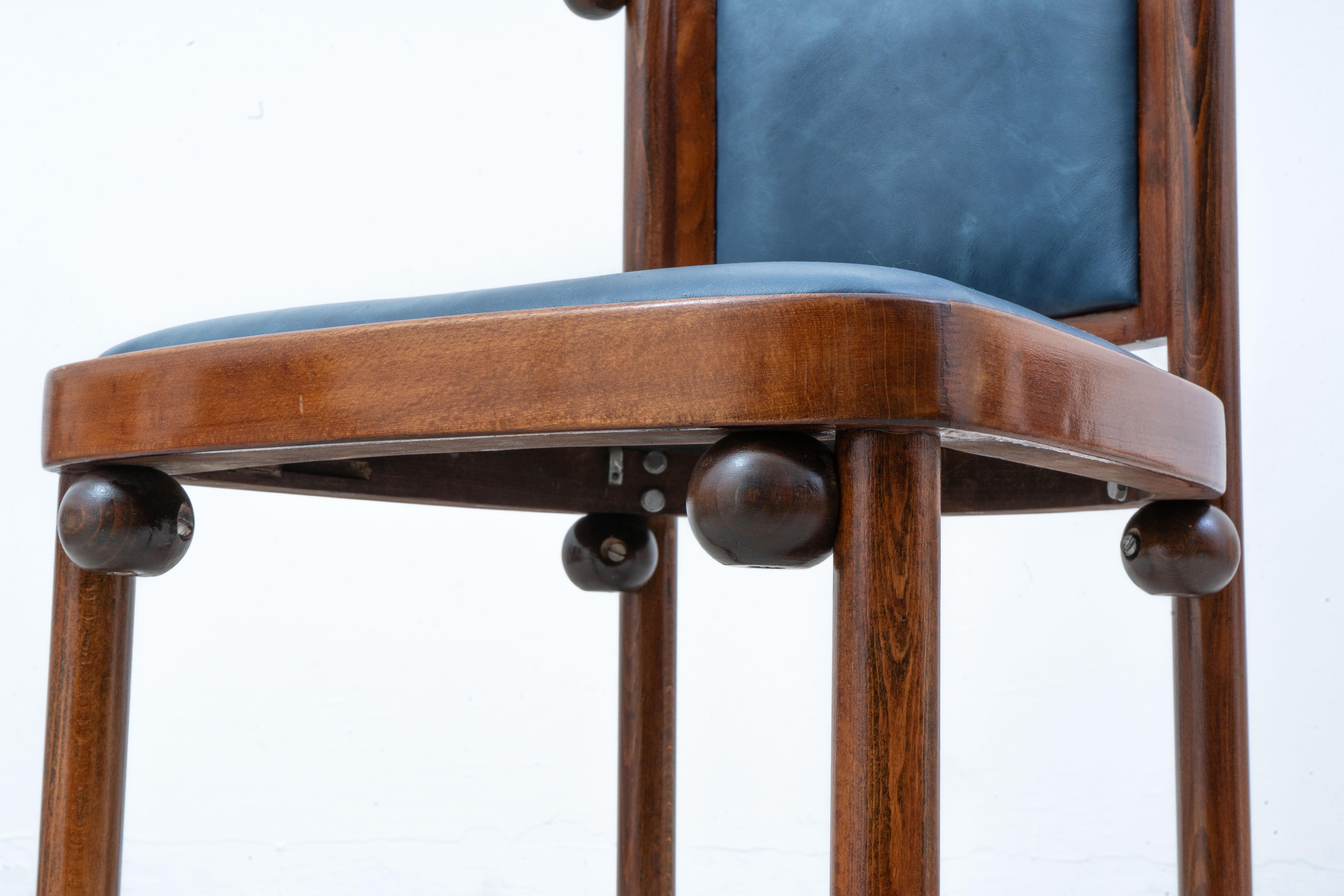 Wittmann - Josef Hoffmann - Fledermaus - Chair (6) - Beech, Leather im Angebot 4