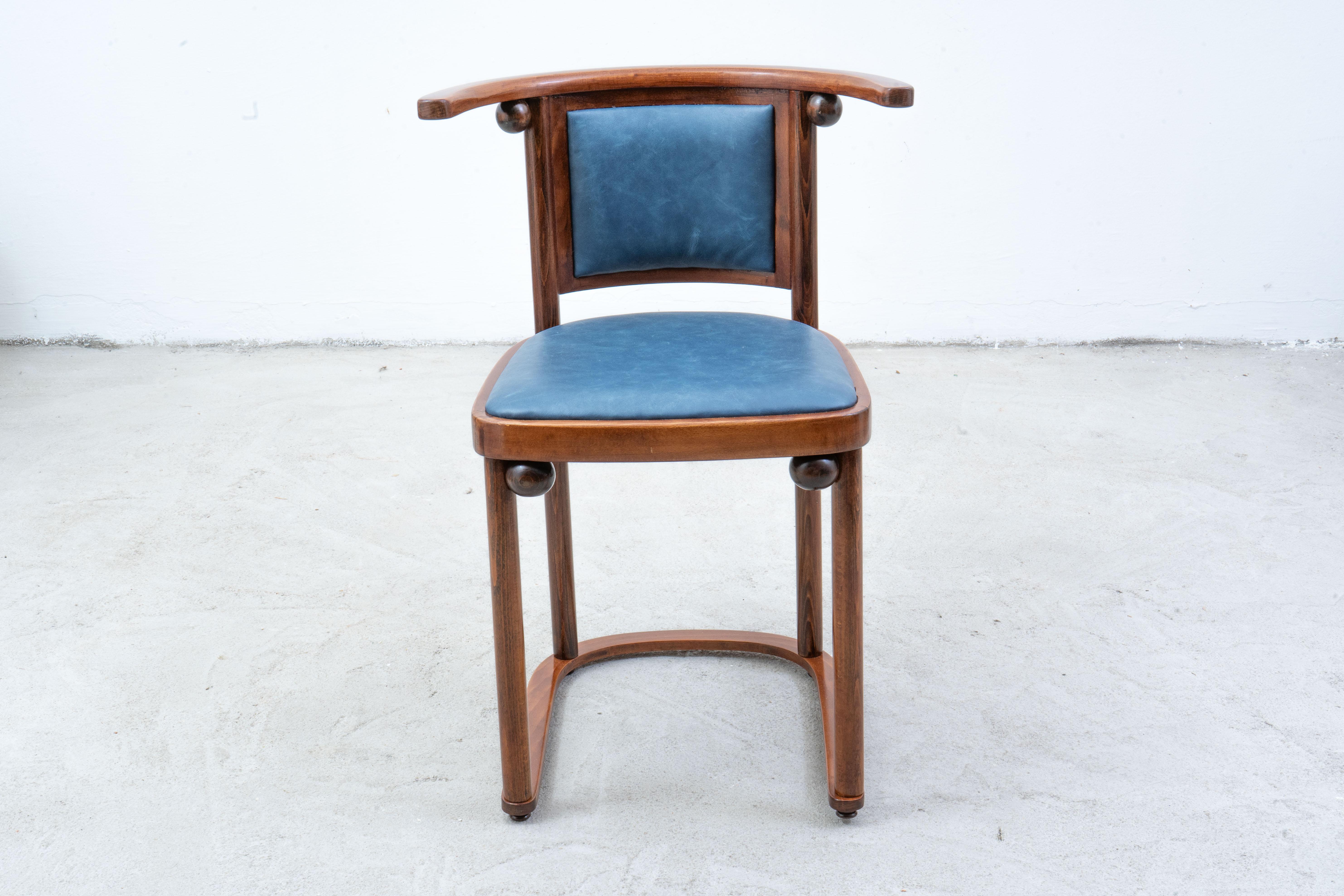 Wittmann - Josef Hoffmann - Fledermaus - Chair (6) - Beech, Leather (Art nouveau) im Angebot