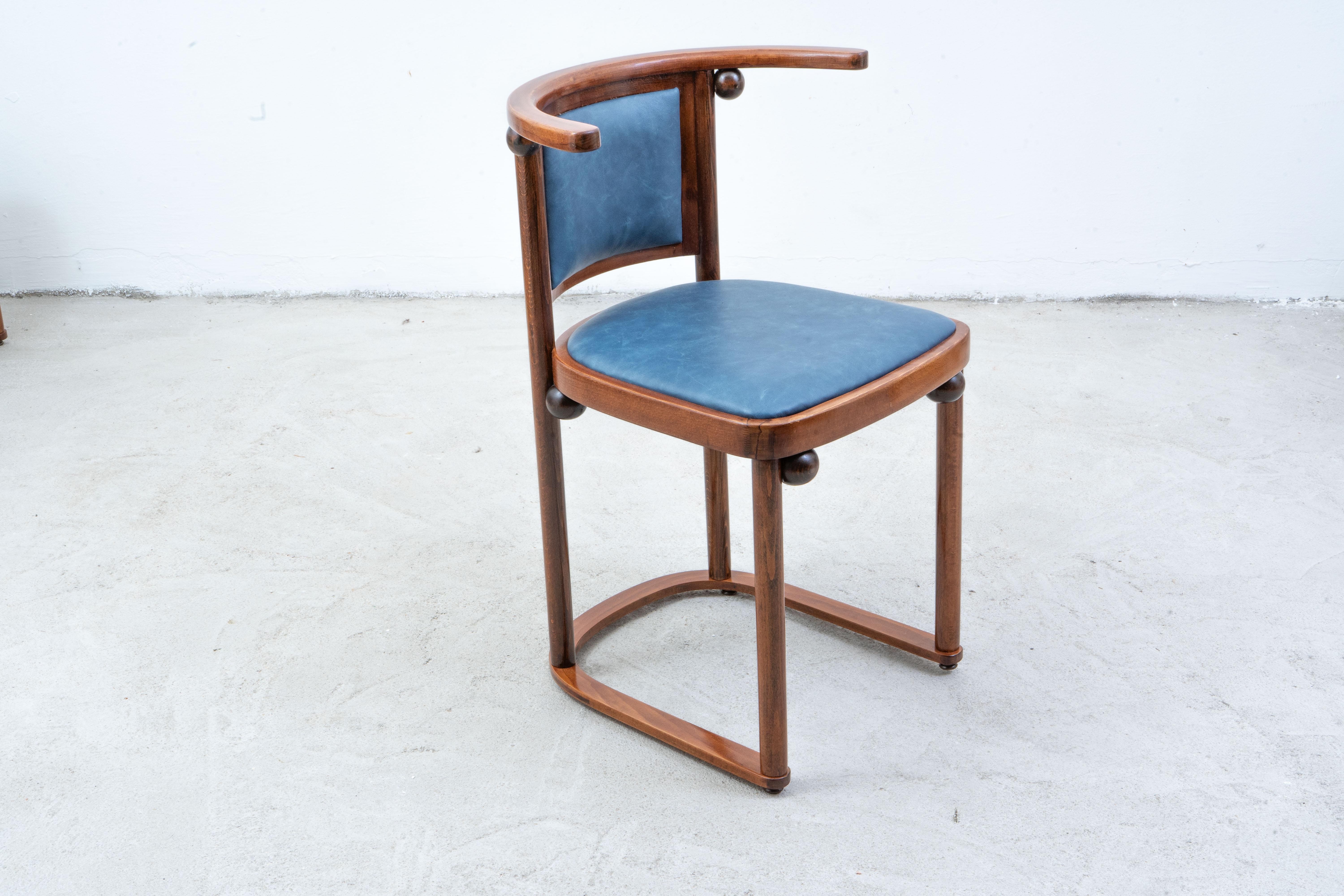 Wittmann - Josef Hoffmann - Fledermaus - Chair (6) - Beech, Leather im Zustand „Gut“ im Angebot in Budapest, HU