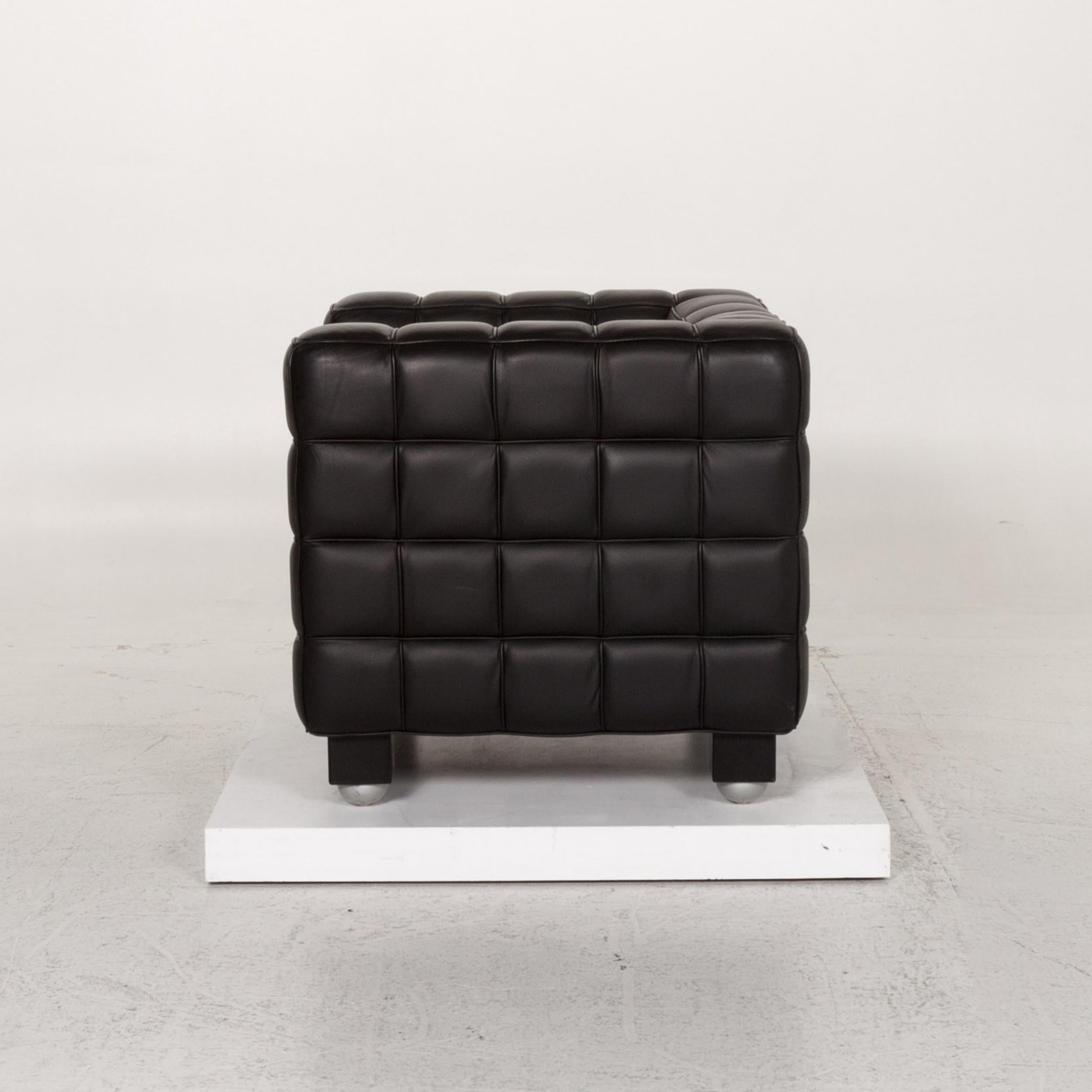 Wittmann Kubus Leather Armchair Black 3