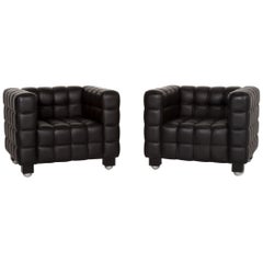 Wittmann Kubus Leather Armchair Set Black 2 Armchair