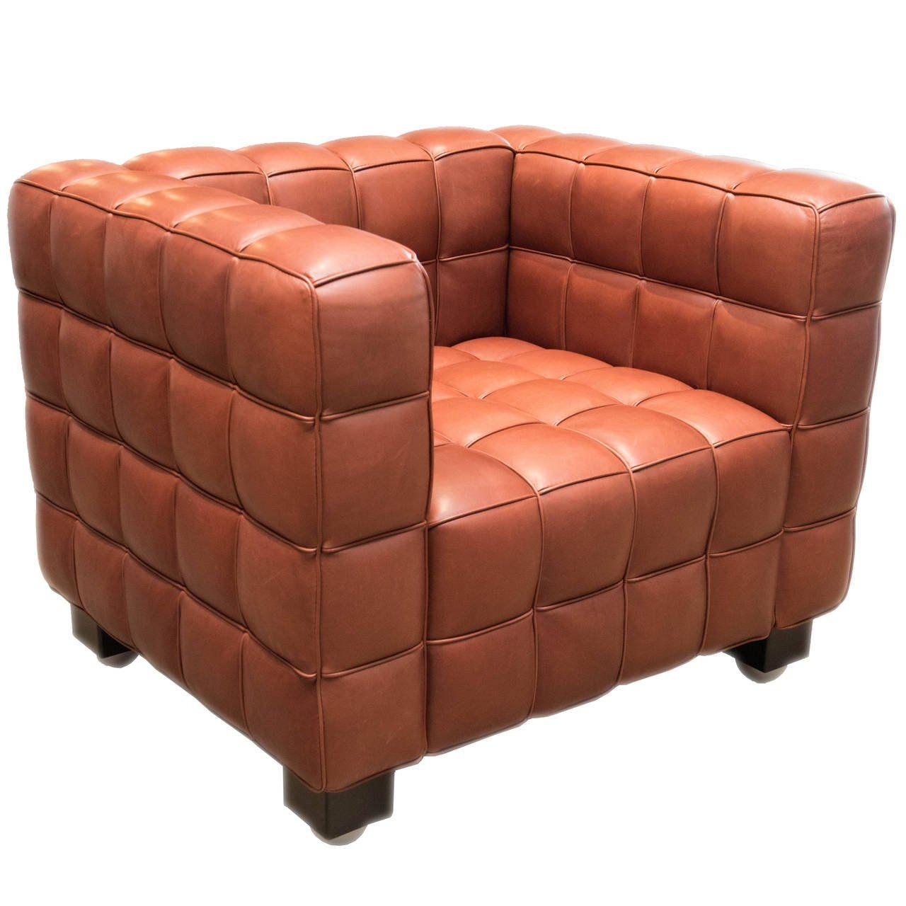 Customizable Wittmann Kubus Leather Sofa by Josef Hoffmann For Sale 4
