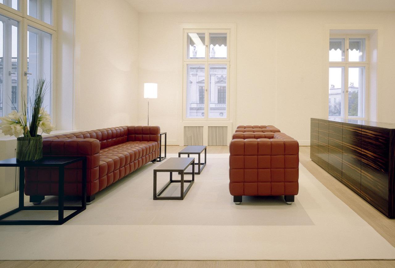 Customizable Wittmann Kubus Leather Sofa by Josef Hoffmann In New Condition For Sale In New York, NY