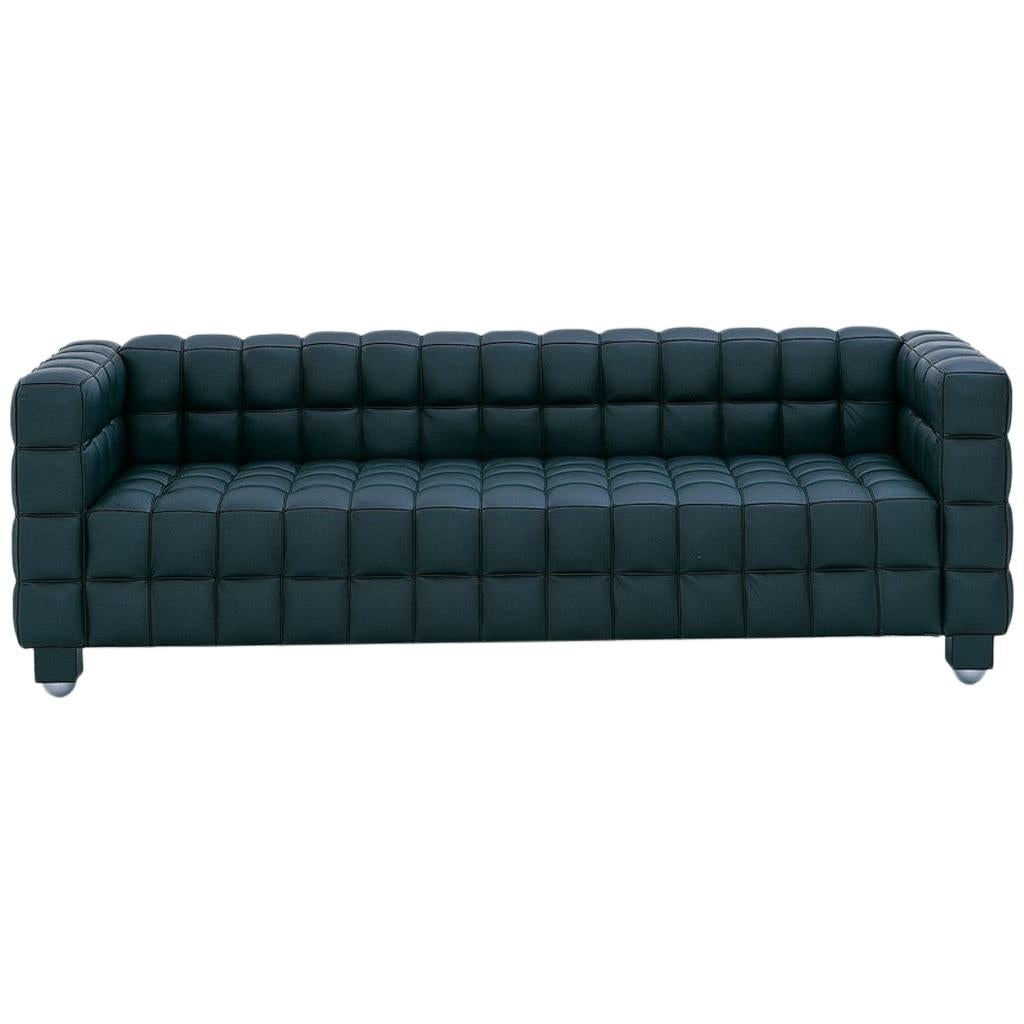Customizable Wittmann Kubus Leather Sofa Designed by Josef Hoffmann