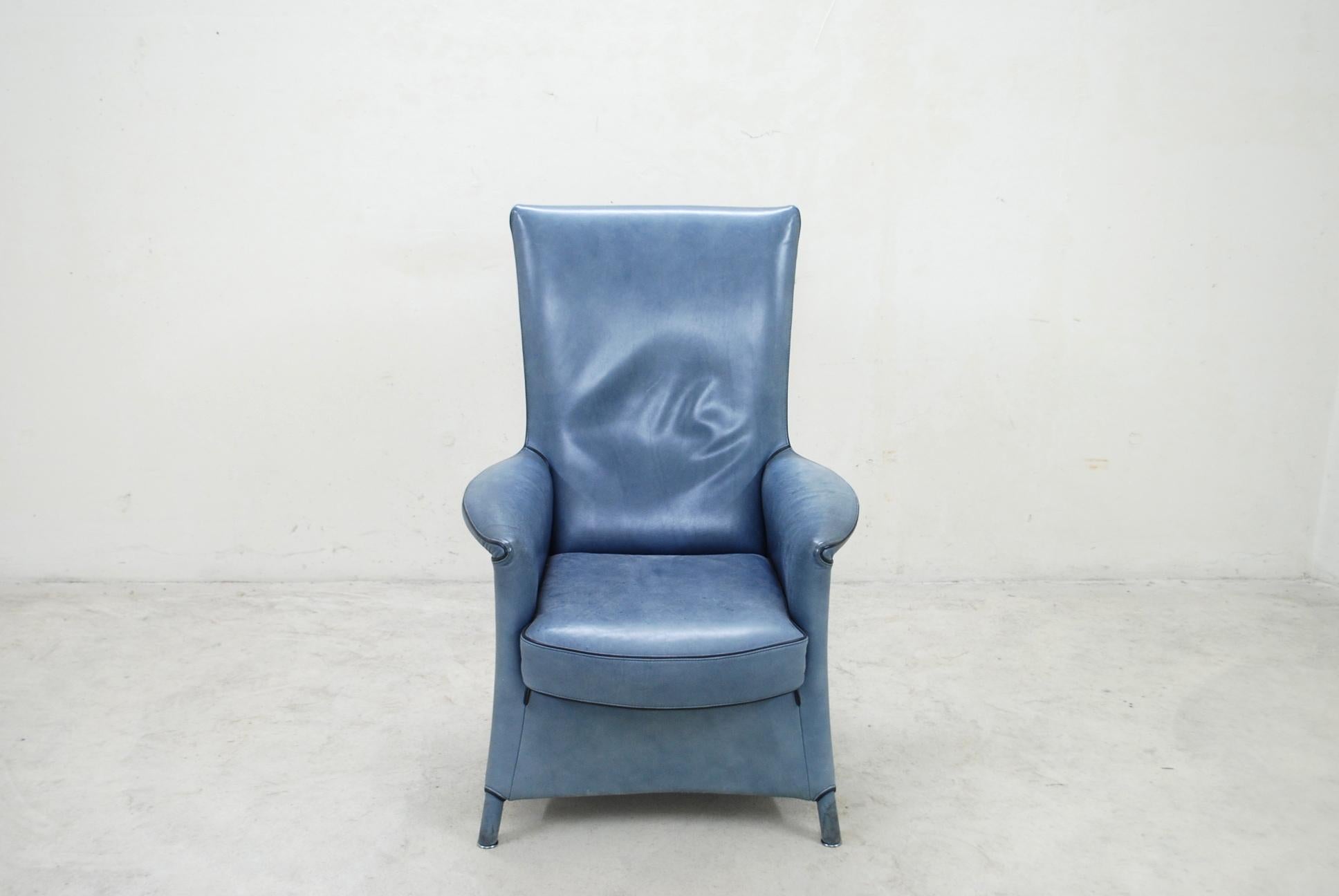 Modern Wittmann Leather Armchair Chair Model Alta Design by Paolo Piva