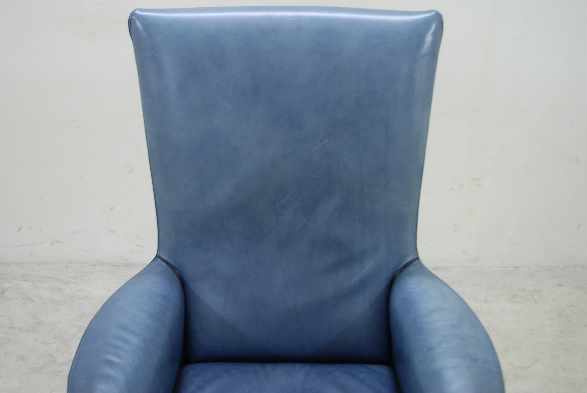 Austrian Wittmann Leather Armchair Chair Model Alta Design by Paolo Piva