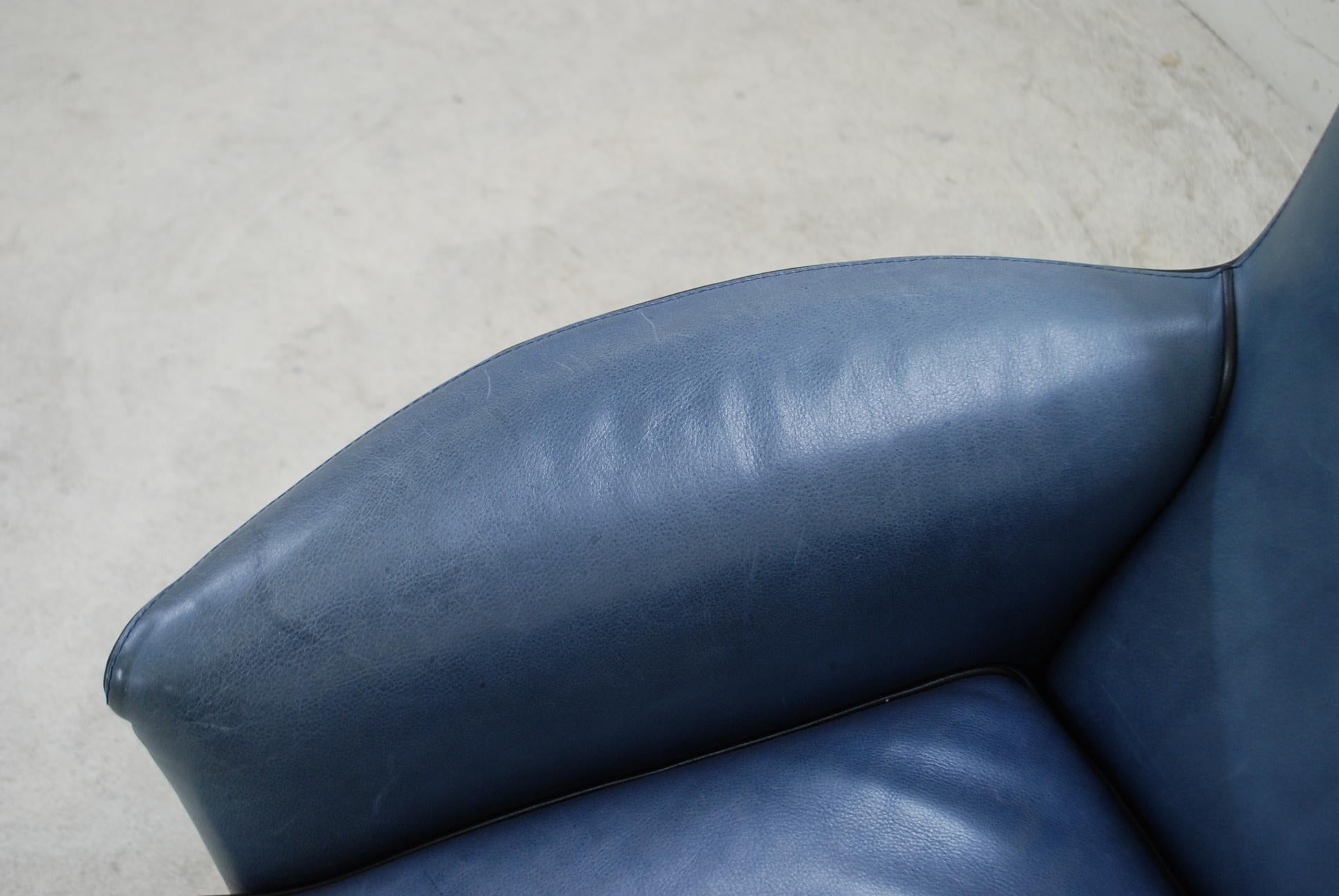 Late 20th Century Wittmann Leather Armchair Chair Model Alta Design by Paolo Piva