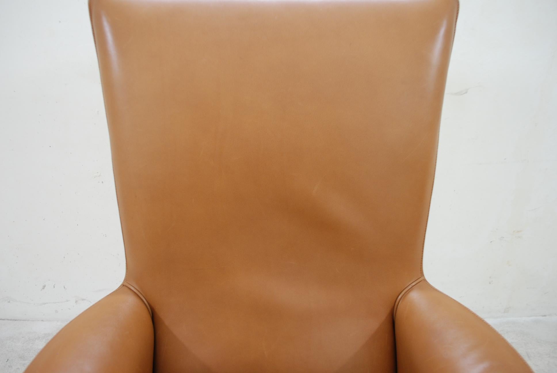 Wittmann Leather Armchair Chair Model Alta Design by Paolo Piva In Good Condition In Munich, Bavaria