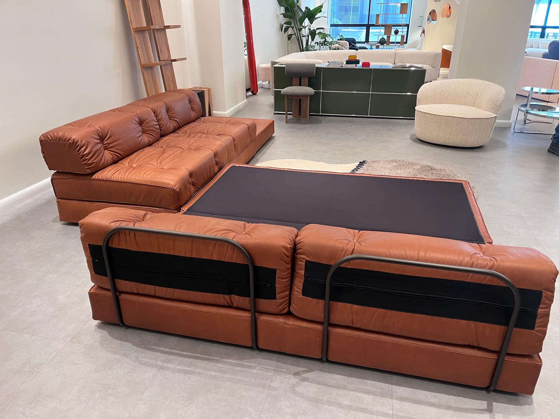 Contemporary Wittmann Leather Atrium Sofa Bed with Tray Element by Wittmann Workshop in STOCK