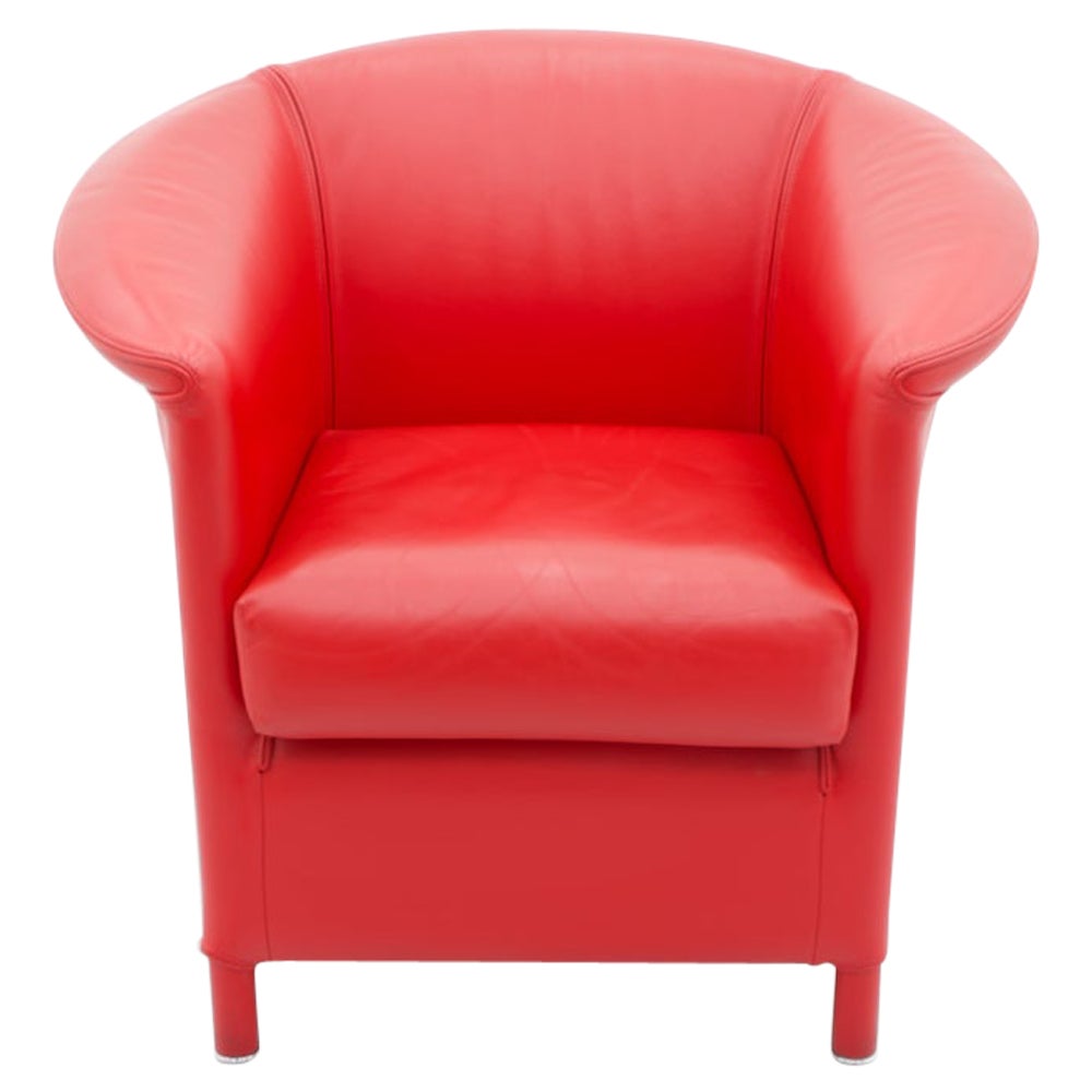Fauteuil de salon Wittmann Aura en cuir rouge par Paolo Piva 1983 en vente