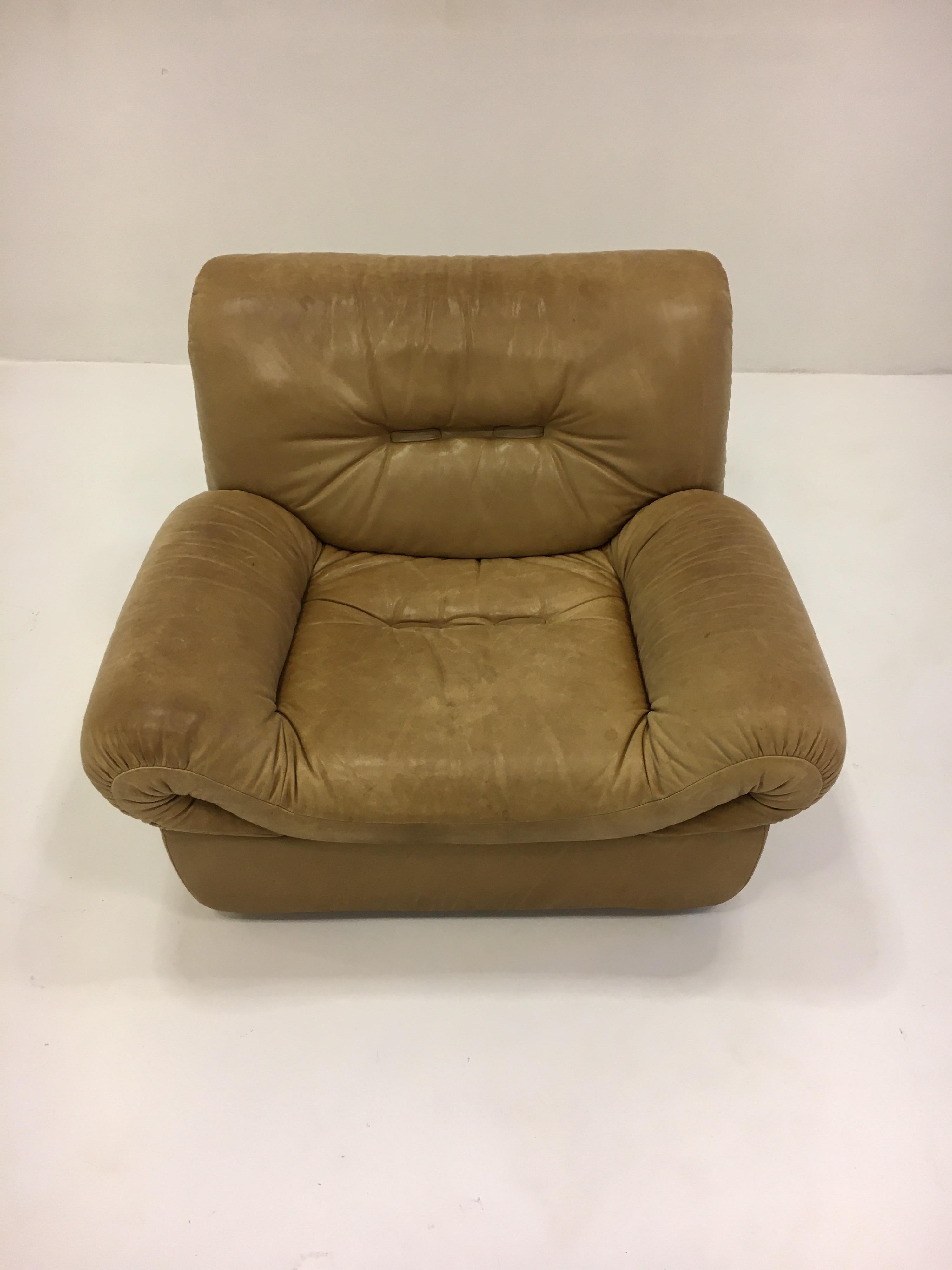 Wittmann, Model 'Chairman' Pair of Lounge Chairs, Patinated Cognac Leather, 1971 For Sale 4