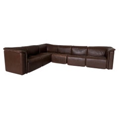 Wittmann Modular 'Hochbarett' Sofa in Brown Leather, Austria 1970s