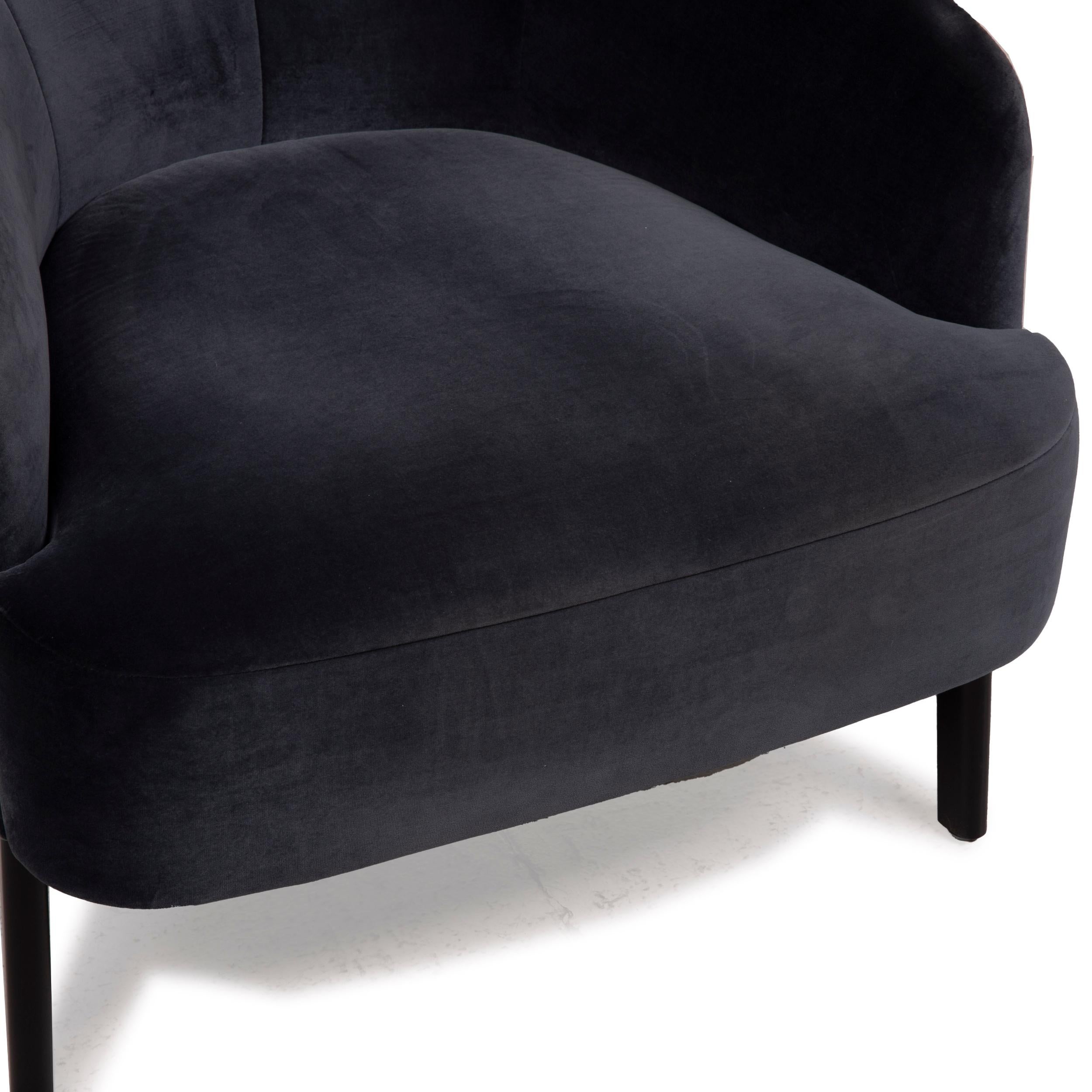 Modern Wittmann Mono Fabric Armchair Dark Blue Gray For Sale