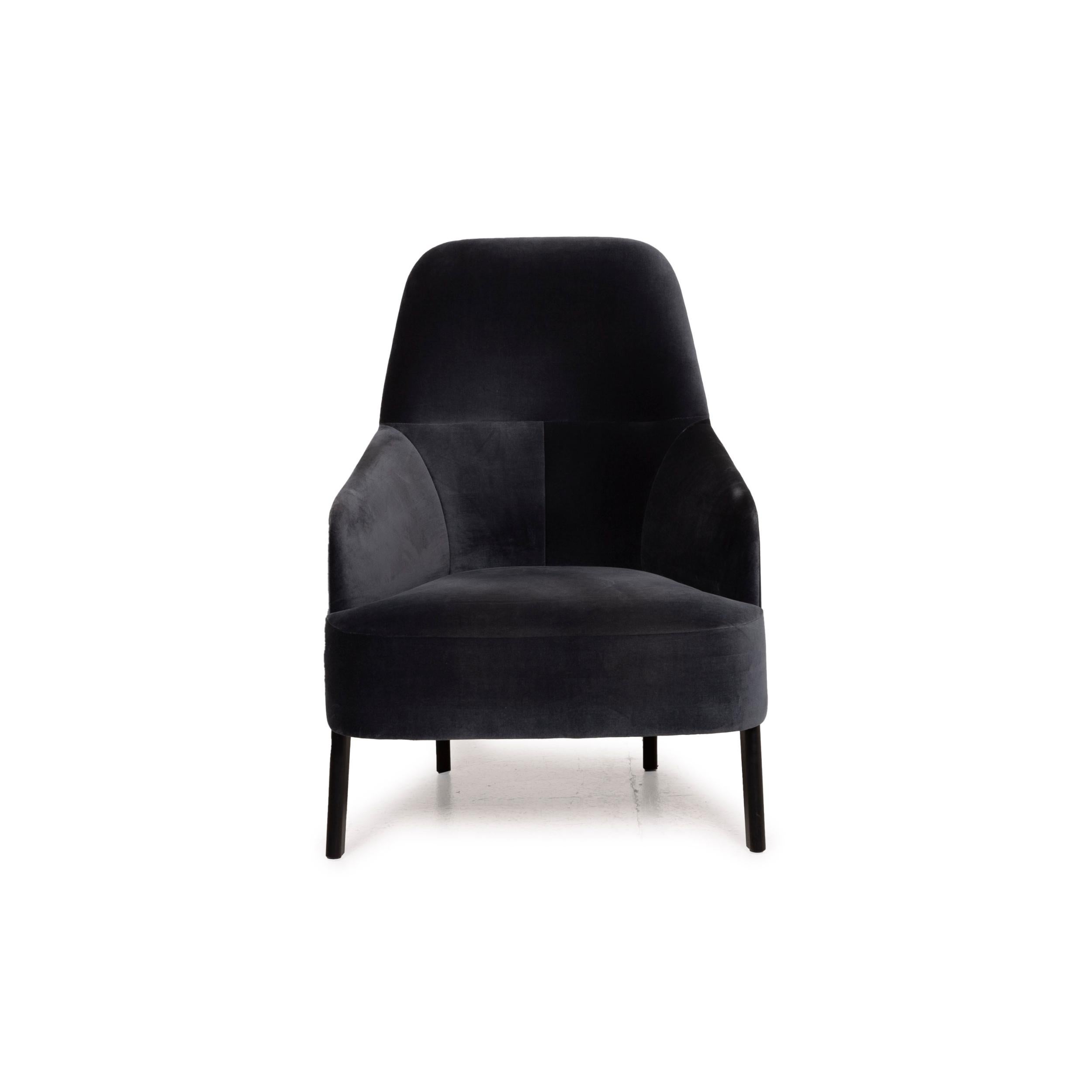 Wittmann Mono Fabric Armchair Dark Blue Gray In Good Condition For Sale In Cologne, DE