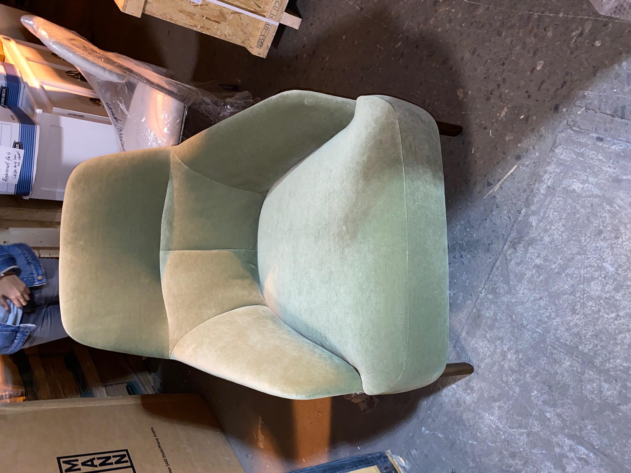 Wittmann Mono Green Velvet Lounge Armchair designed by Marco Dessi in STOCK 14