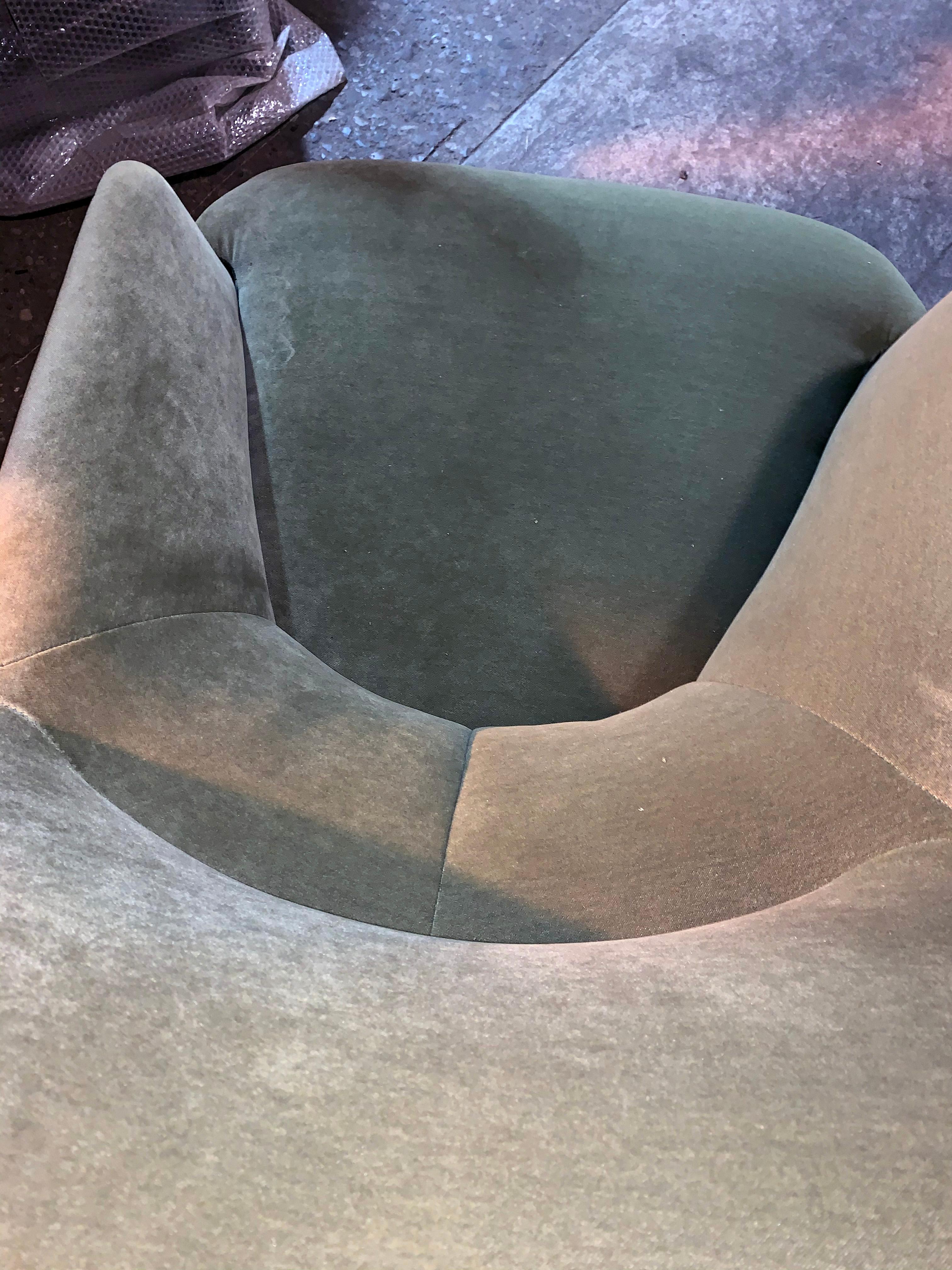 Wittmann Mono Green Velvet Lounge Armchair designed by Marco Dessi in STOCK 5