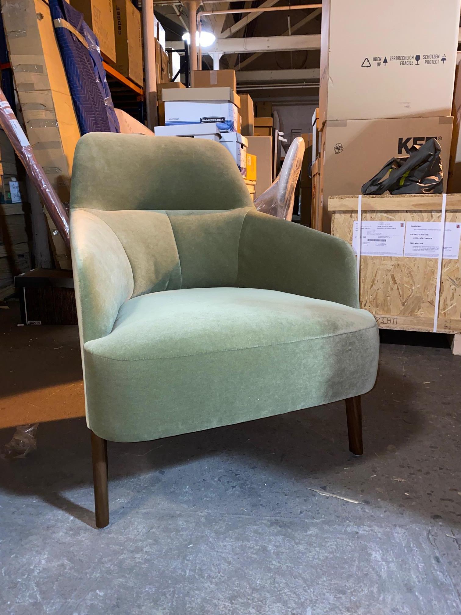 Wittmann Mono Green Velvet Lounge Armchair designed by Marco Dessi in STOCK 4