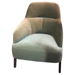 Fauteuil de salon en velours vert mono conçu par Marco Dessi par Wittmann, en stock