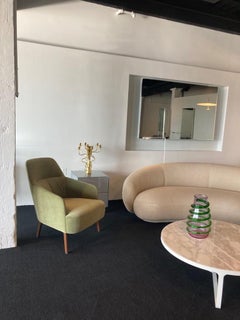 Wittmann Mono Green Velvet Lounge Armchair designed by Marco Dessi in STOCK