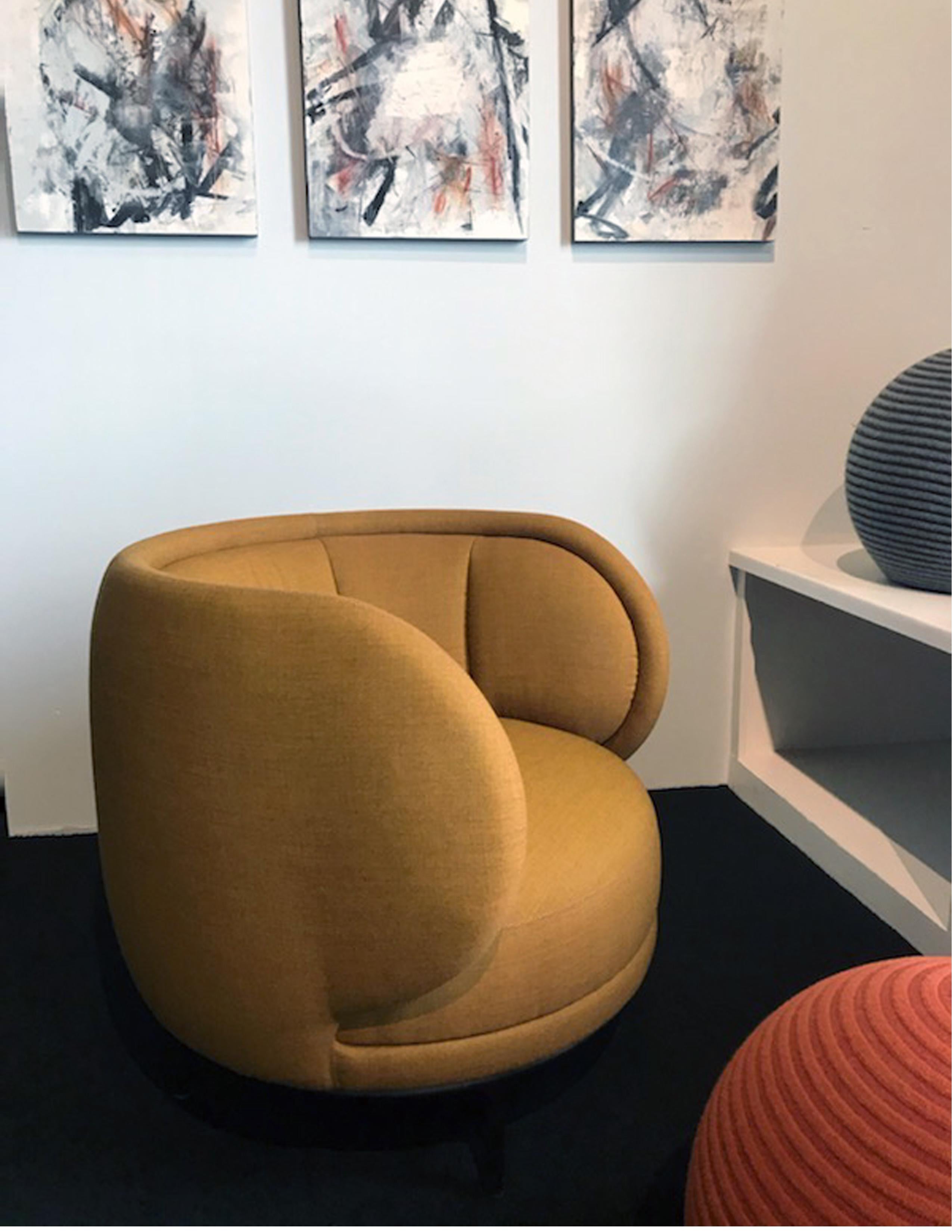 Wittmann Mustard Vuelta Armchair by Jaime Hayon In Excellent Condition In New York, NY