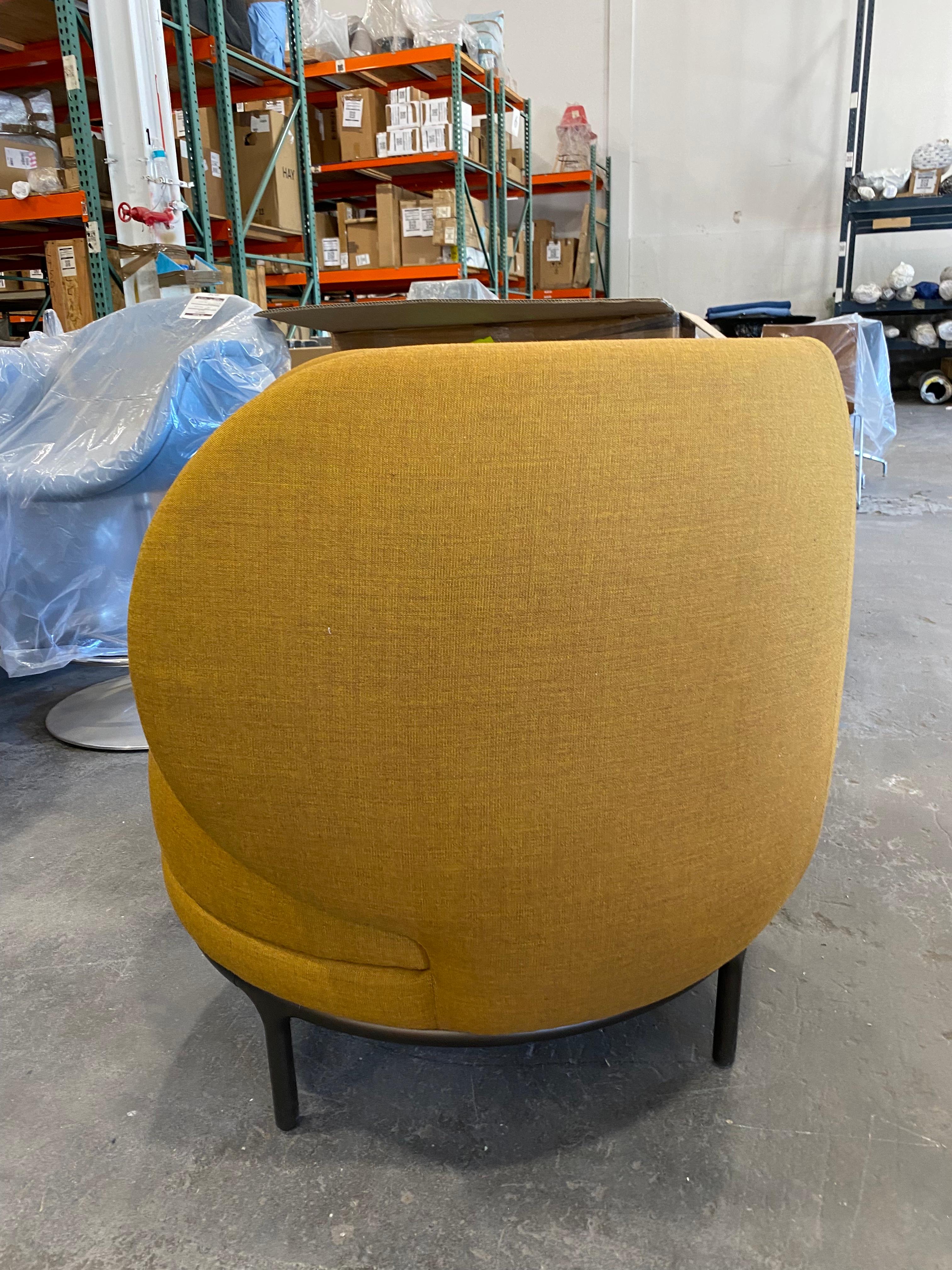 Wittmann Mustard Vuelta Armchair by Jaime Hayon in STOCK In Excellent Condition For Sale In New York, NY