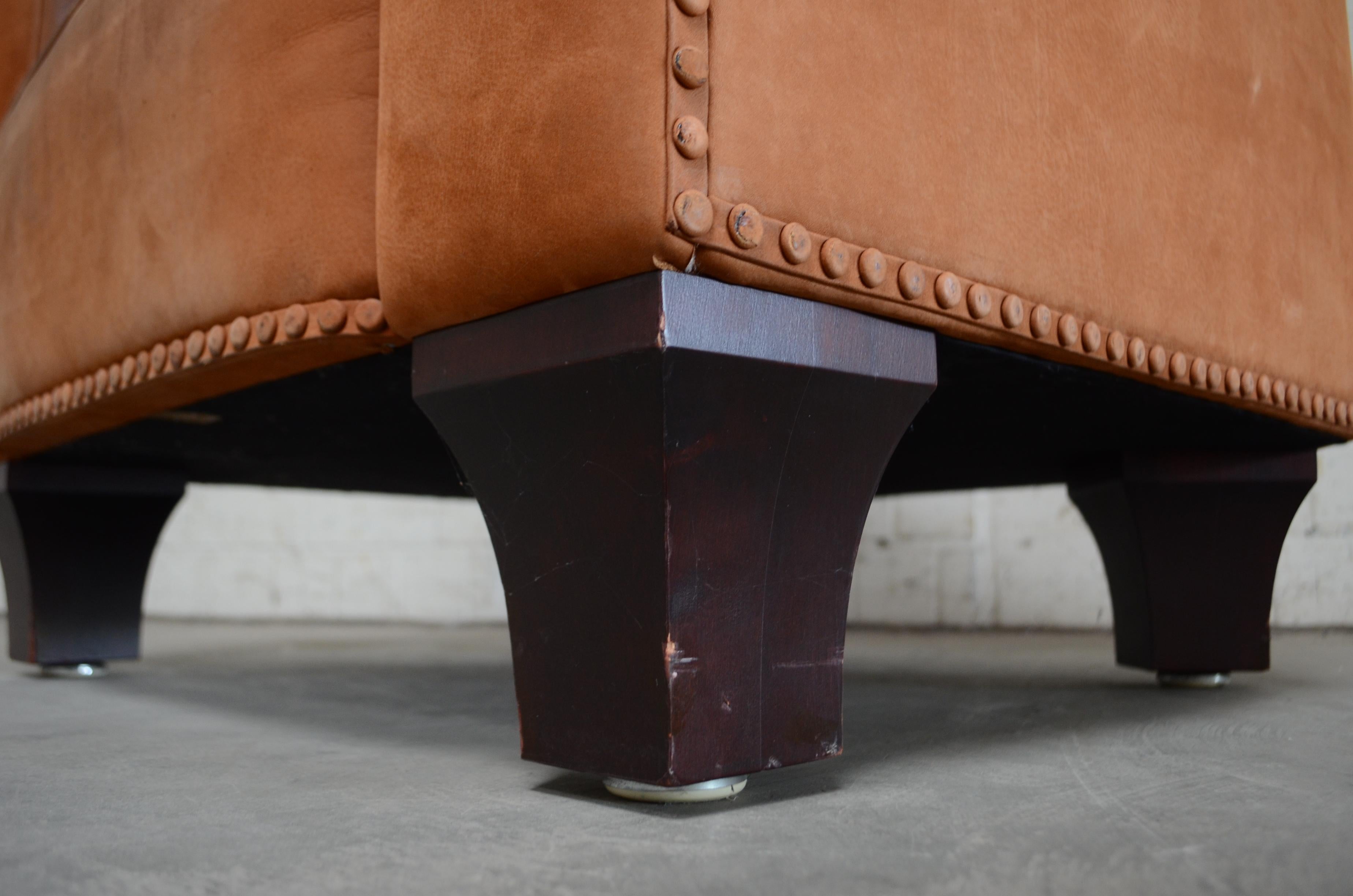 Wittmann Palais Stoclet Cognacfarbener Vintage-Ledersessel von Josef Hoffmann 4