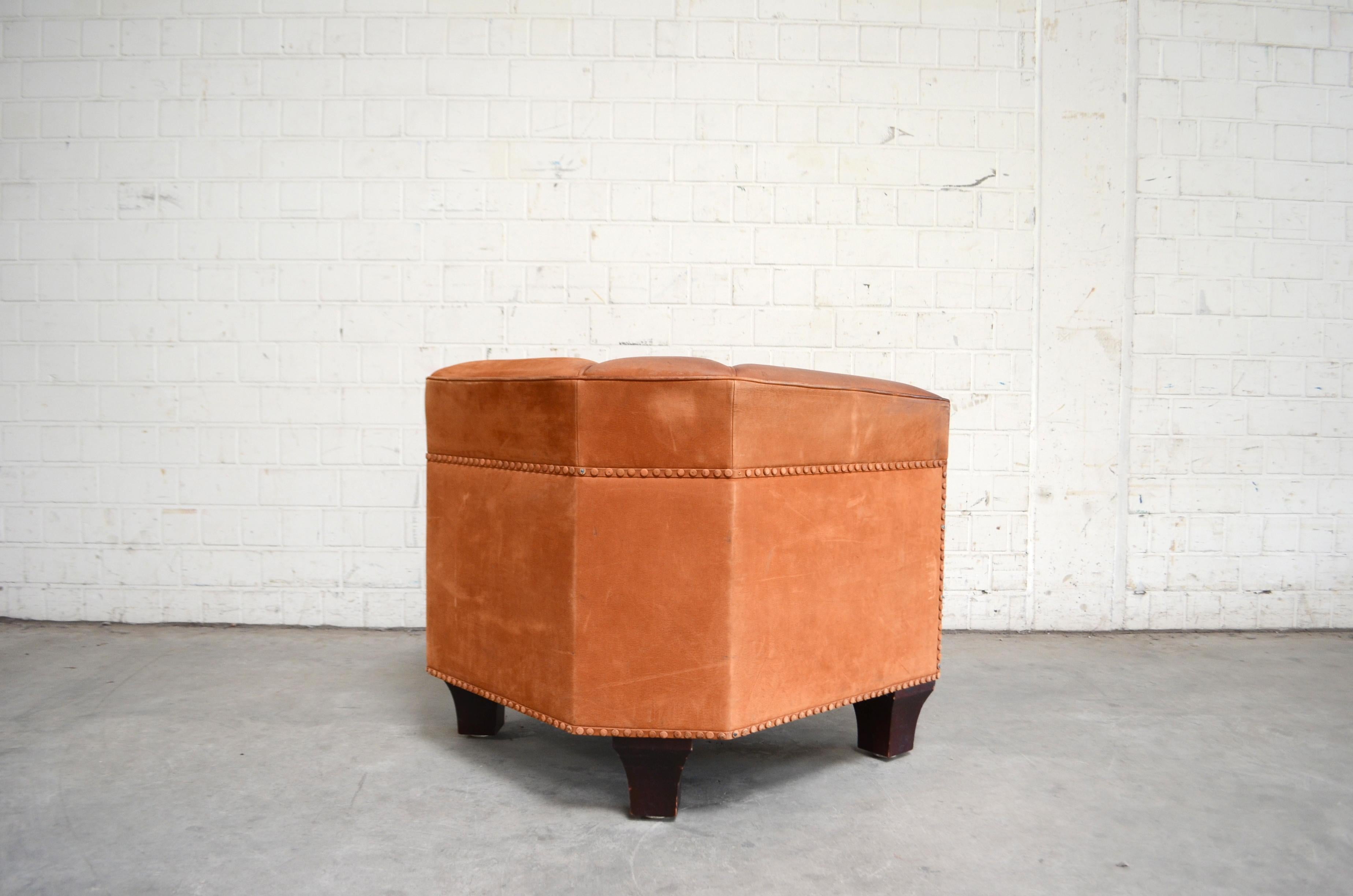 Wittmann Palais Stoclet Cognacfarbener Vintage-Ledersessel von Josef Hoffmann 9
