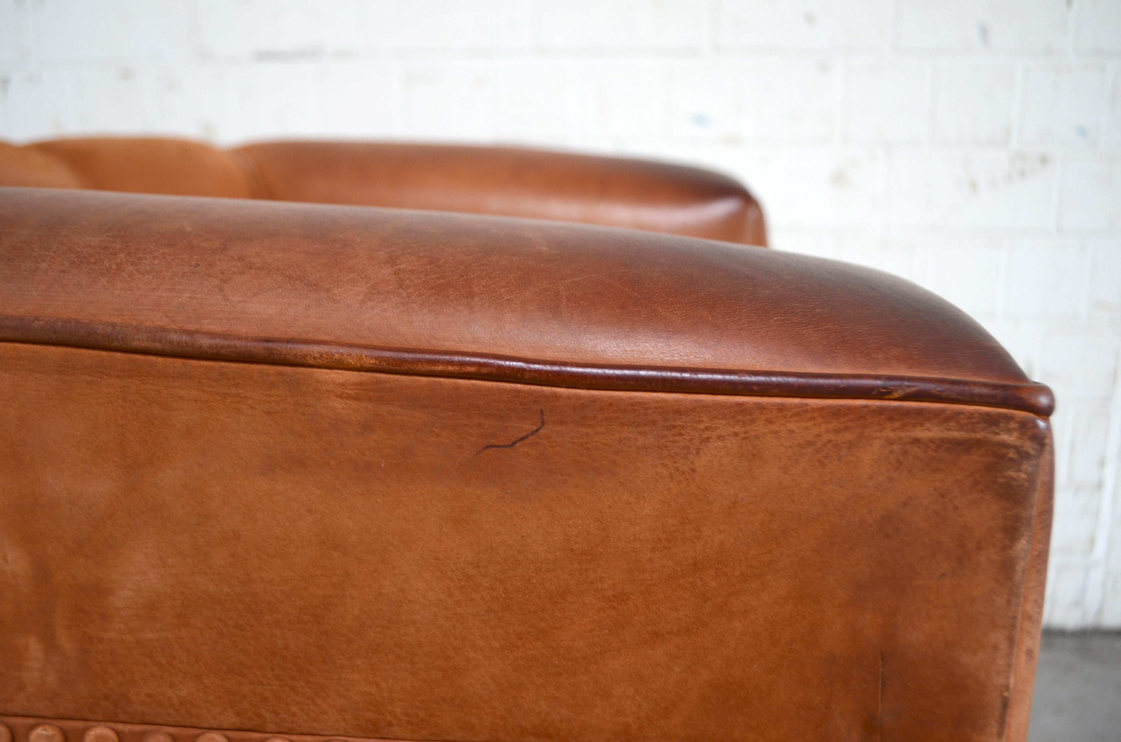 Wittmann Palais Stoclet Cognacfarbener Vintage-Ledersessel von Josef Hoffmann 11