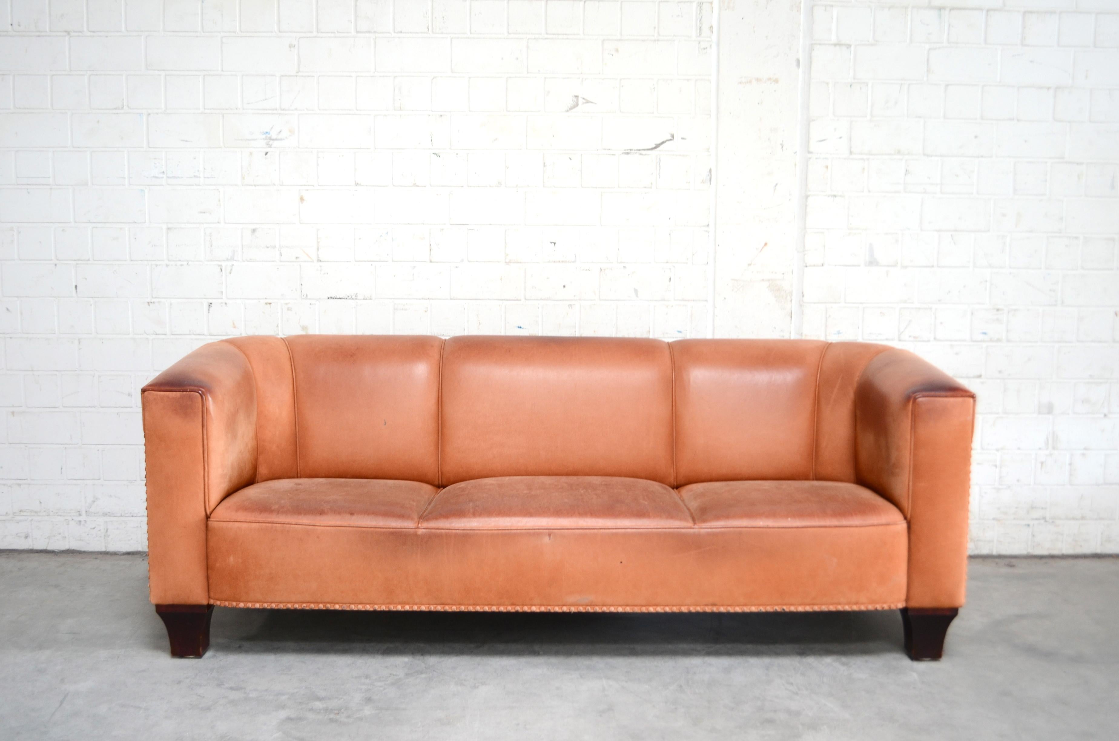 From Austrian designer Josef Hoffmann comes this great Palais Stoclet Sofa.
Design year between 1905-1911 through the time of Art Nouveau and Vienna Secession for the mansion Palais Stoclet in Brussels Belgium.
This Sofa was produced in the