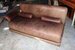 Wittmann 'Plug-in Model' by Gioia Meller Marcovicz Brown Leather Sofa Bed