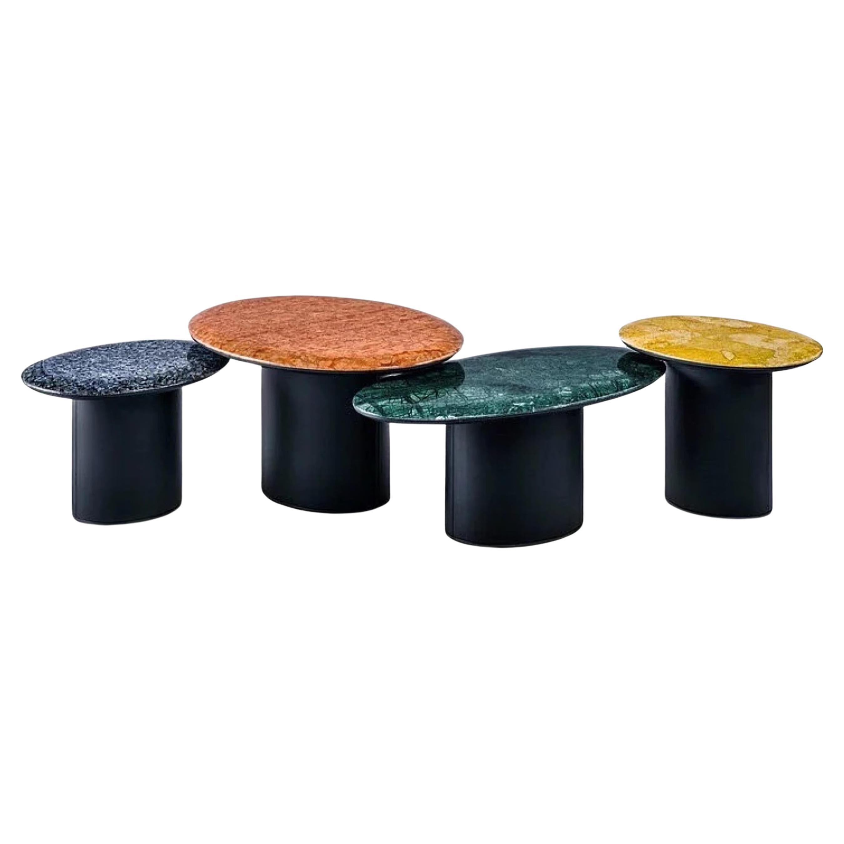 Wittmann Set of Four Antilles Marble Top Side Tables by Luca Nichetto For Sale
