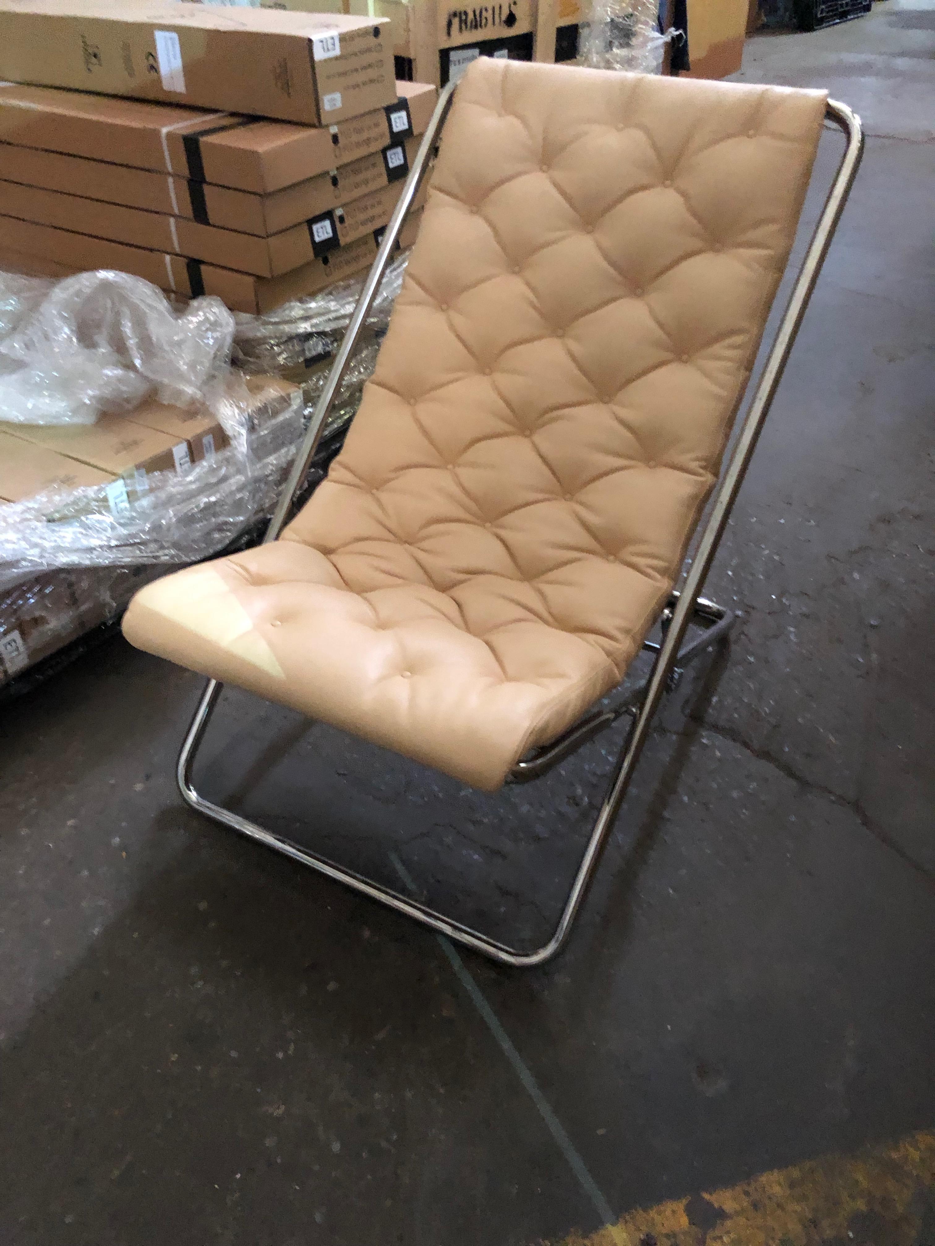 Wittmann Set of Two Beige Leather Lester Recliner 1