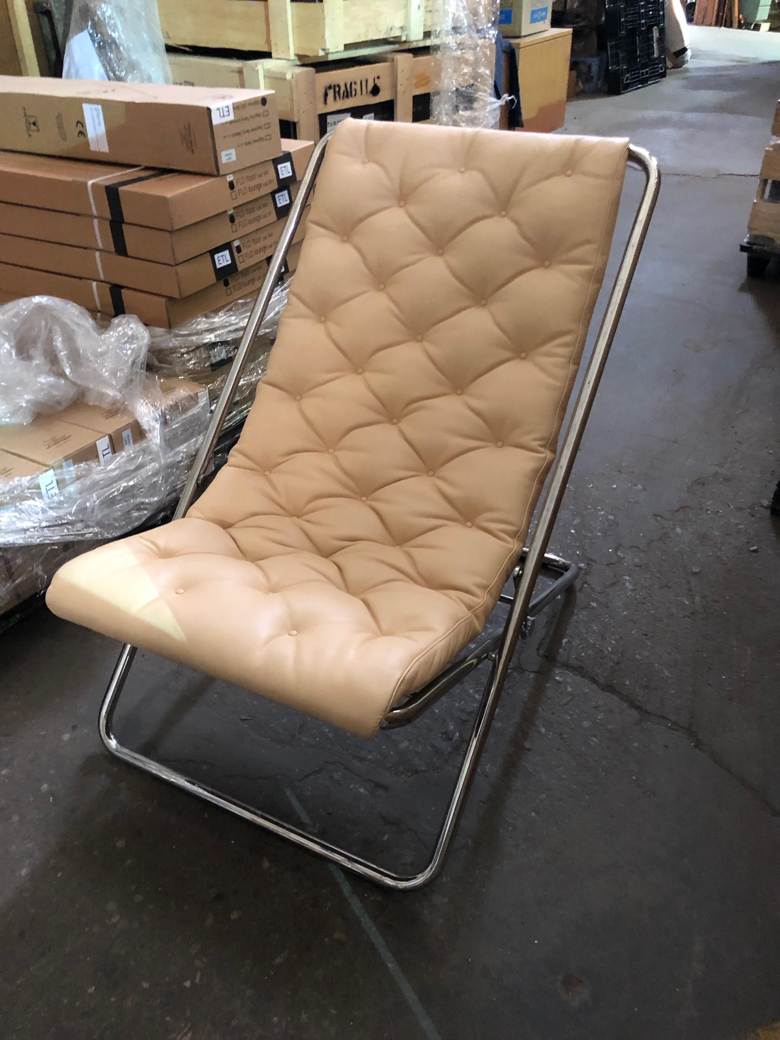 Wittmann Set of Two Beige Leather Lester Recliner 2