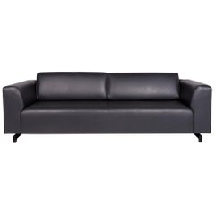 Wittmann Square Leather Sofa Gray Dark Gray Three-Seat Couch