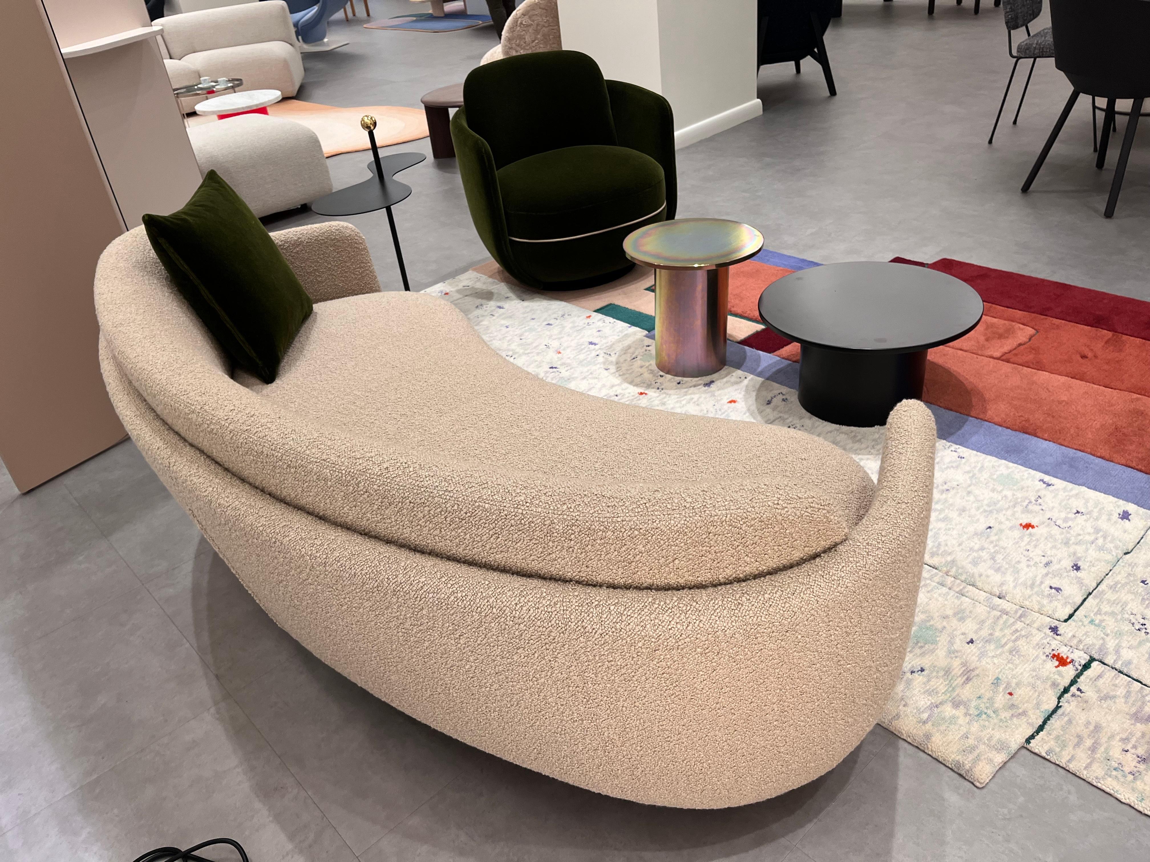 Contemporary  Wittmann Swivel Miles Green Velvet Lounge Chair by Sebastian Herkner in STOCK For Sale