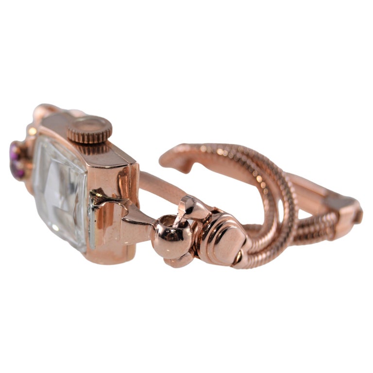 Wittnauer 14Kt. Rose Gold 1940 Art Deco Ladies Watch with  display picture 3