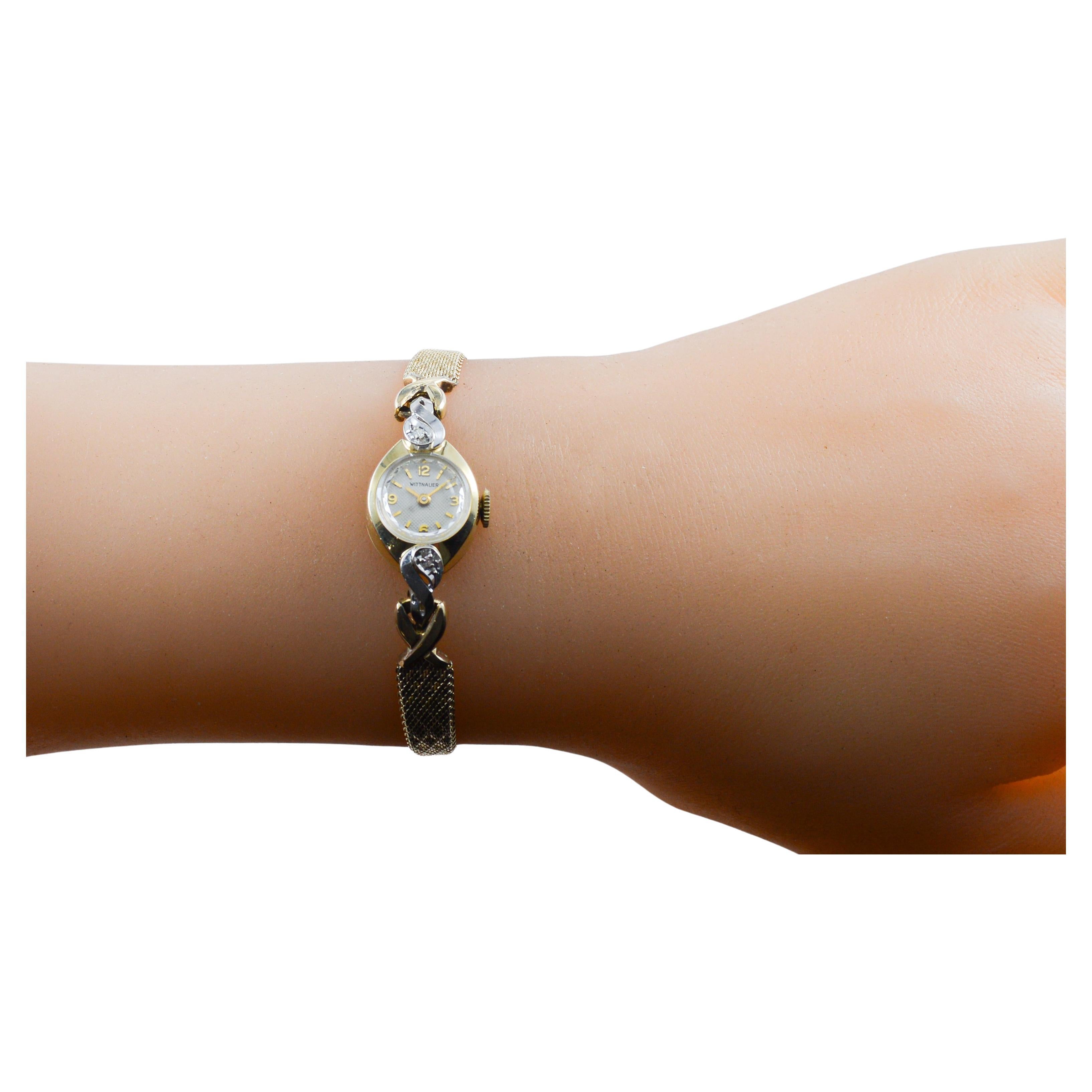 Wittnauer 14Kt. Solid Gold Mid-Century Design with Original Period Bracelet 1960 For Sale 11